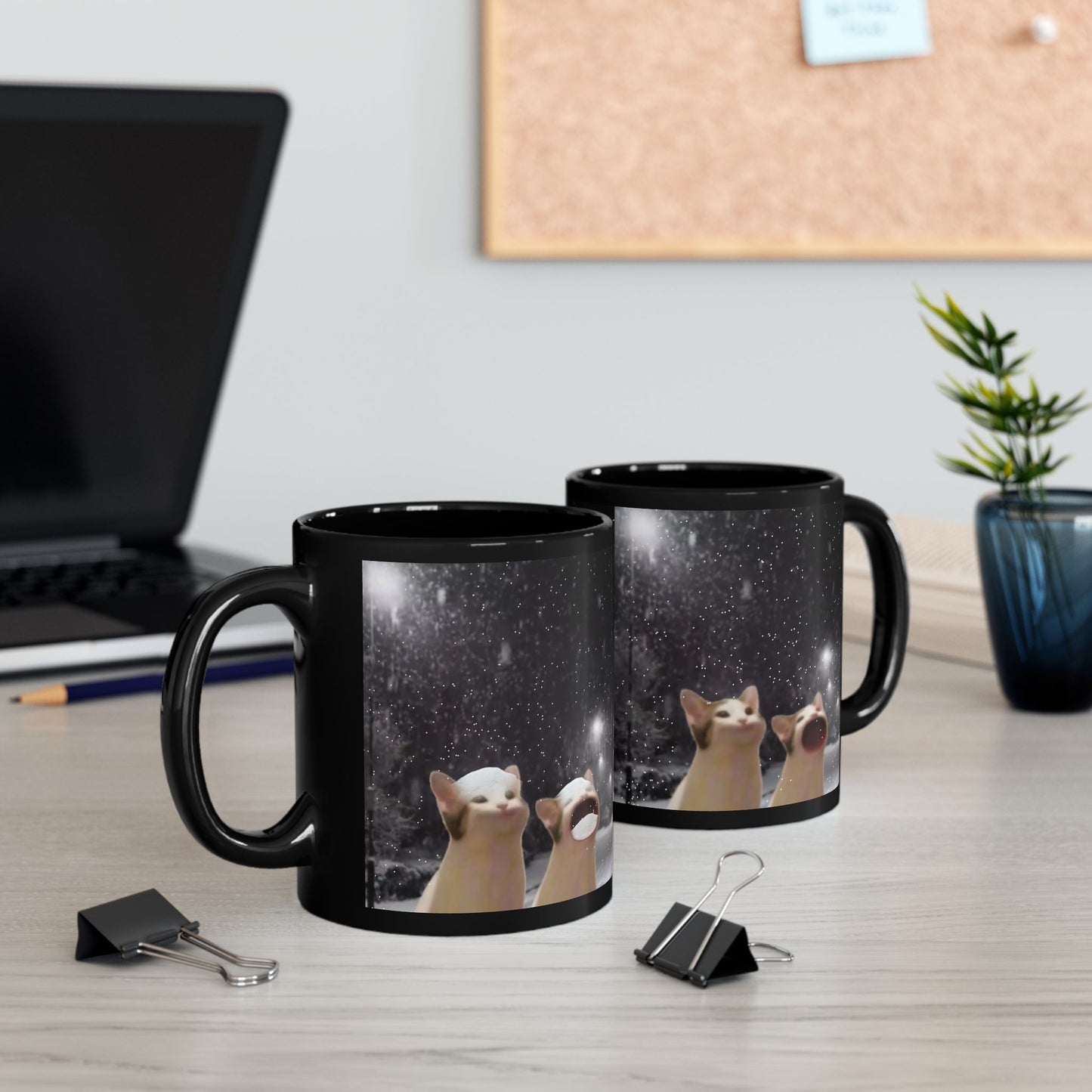 POPCAT Black Mug (11oz, 15oz)