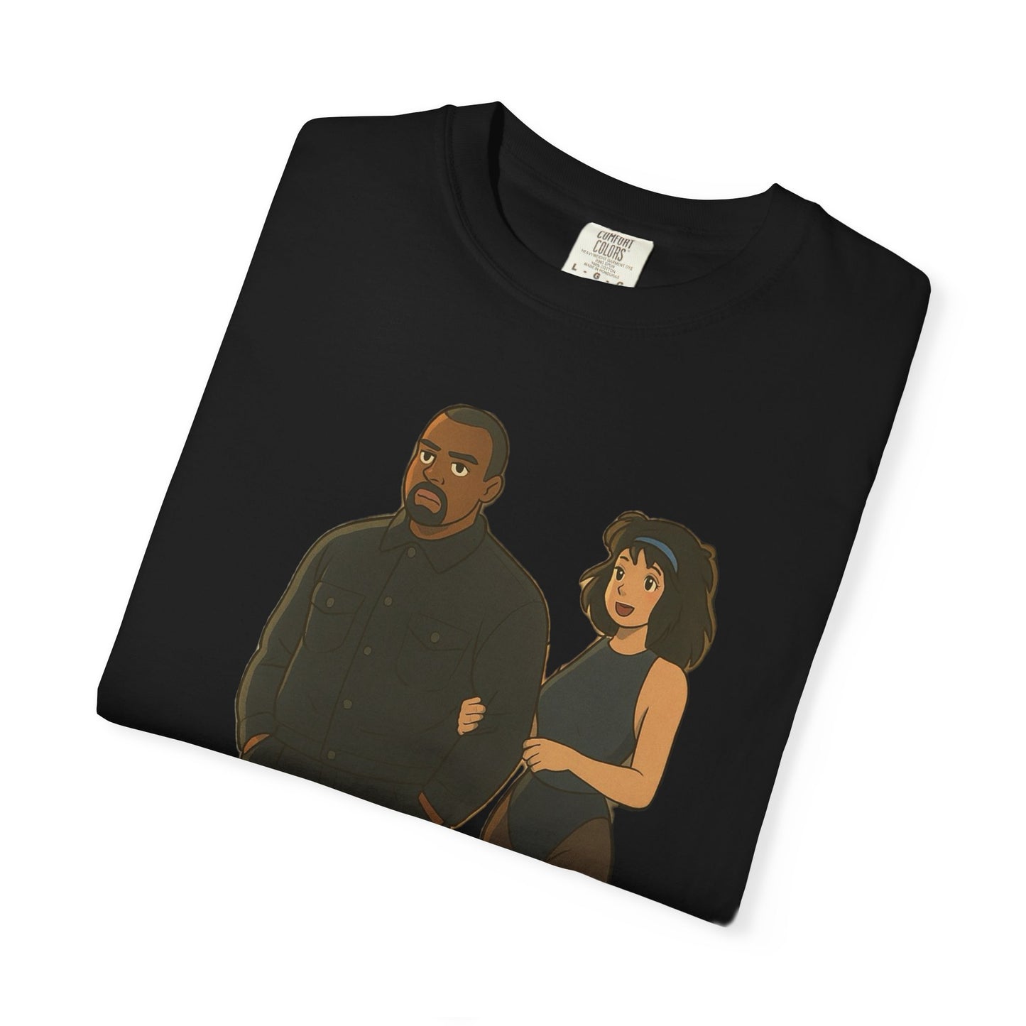 Ye & Bianca Graphic Tee, Trendy Unisex T-shirt, Cartoon Style, Streetwear, Gift for Music Lovers, Casual Fashion