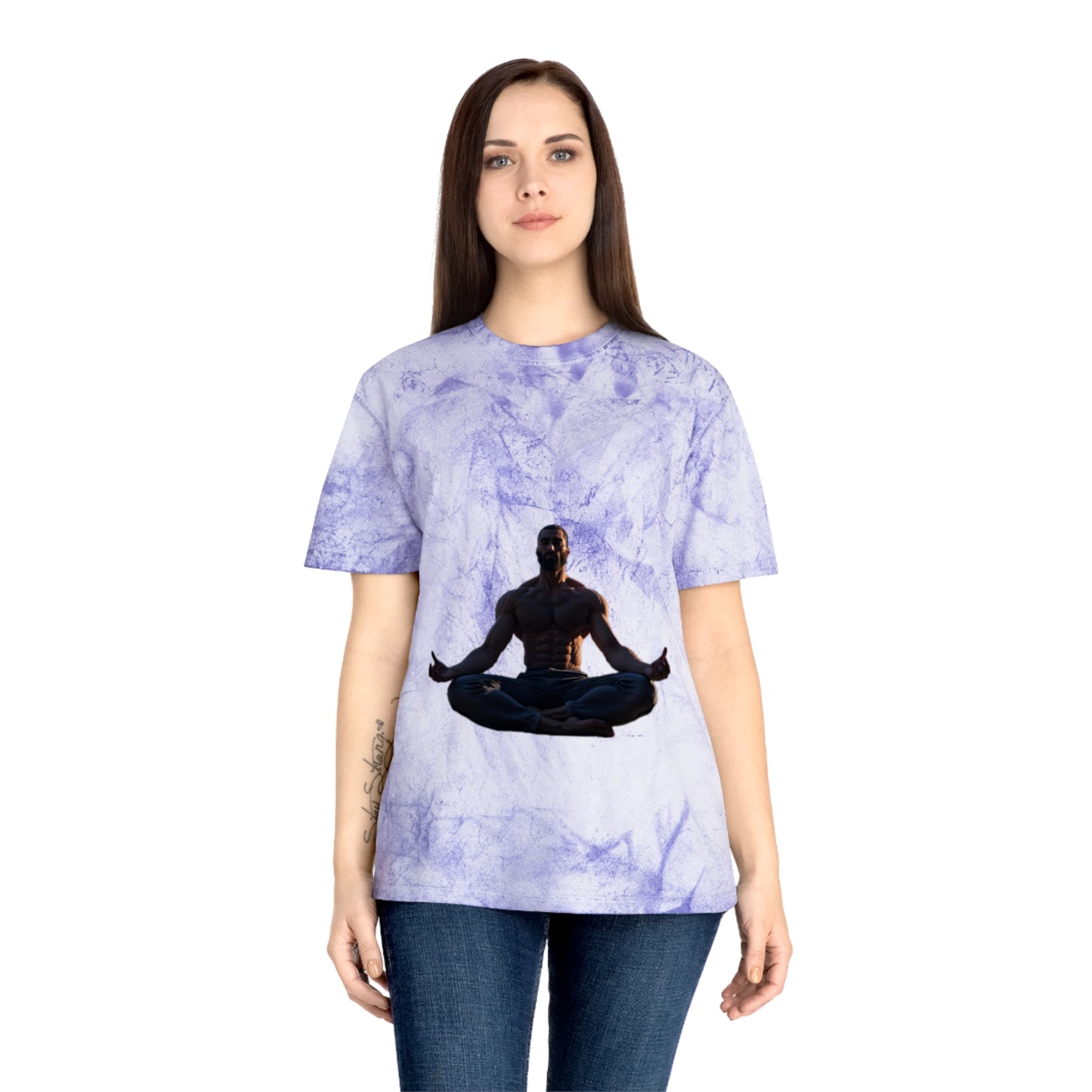 GIGA Color Blast Meditation T-Shirt | Unisex Vibe, Unique Gift for Yoga Lovers, Inspirational Wear, Gigachad Design, Casual Fashion