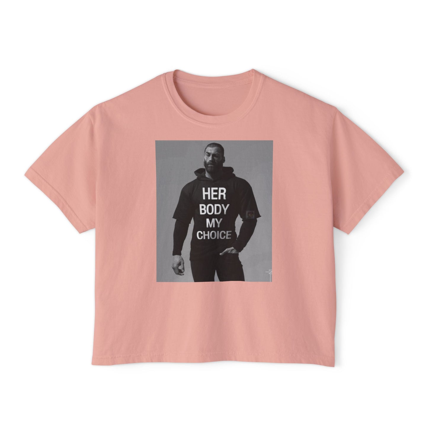 GIGA Empowerment Women's Boxy Tee - Her Body My Choice, Feminist Top, Graphic Tee, Casual Wear, Gift for Activists