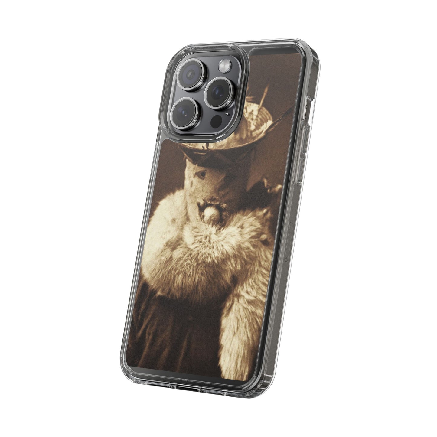 Yei Vintage Cat Photography Phone Case, Clear Cases, Unique Gift for Cat Lovers, Phone Accessory, Stylish Tech Gear, Animal Art