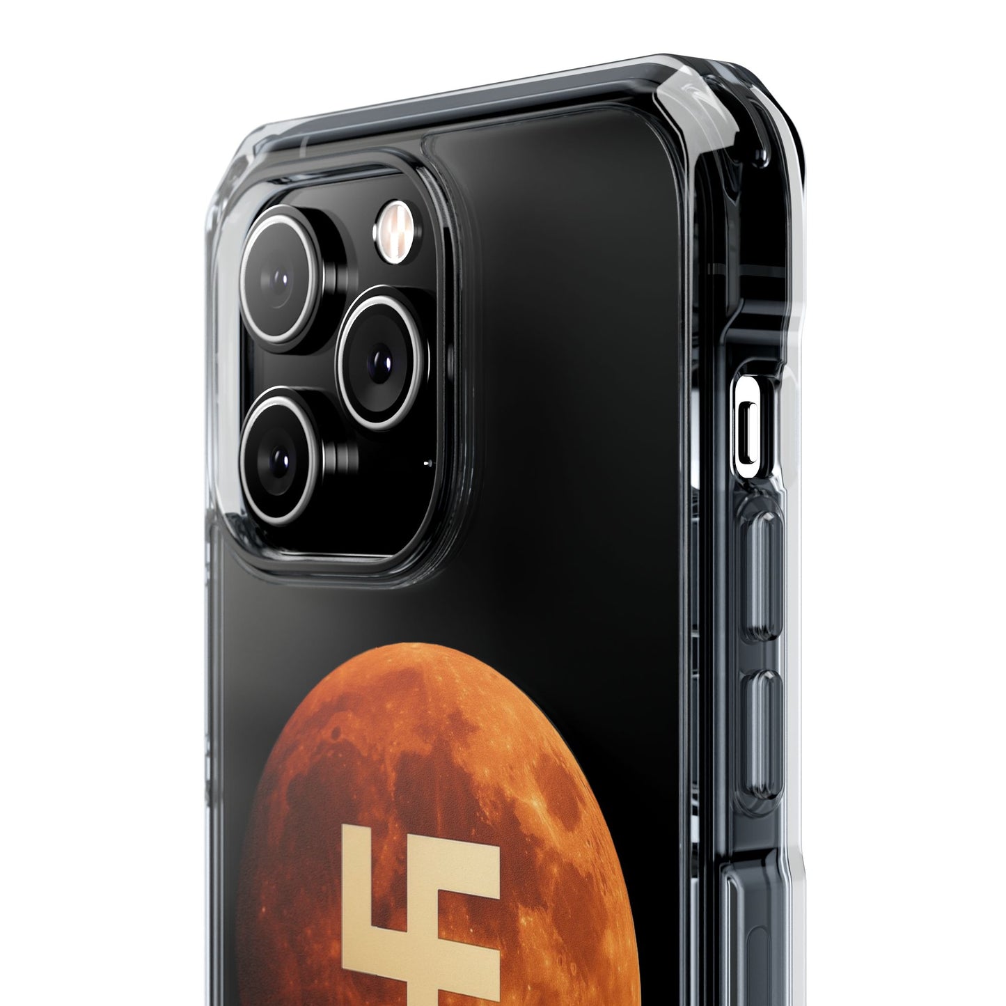 Swasticoin Magnetic Phone Case with Lunar Design, Unique Phone Accessory, Shockproof Clear Case, Stylish Phone Cover, Gift for Tech Lovers