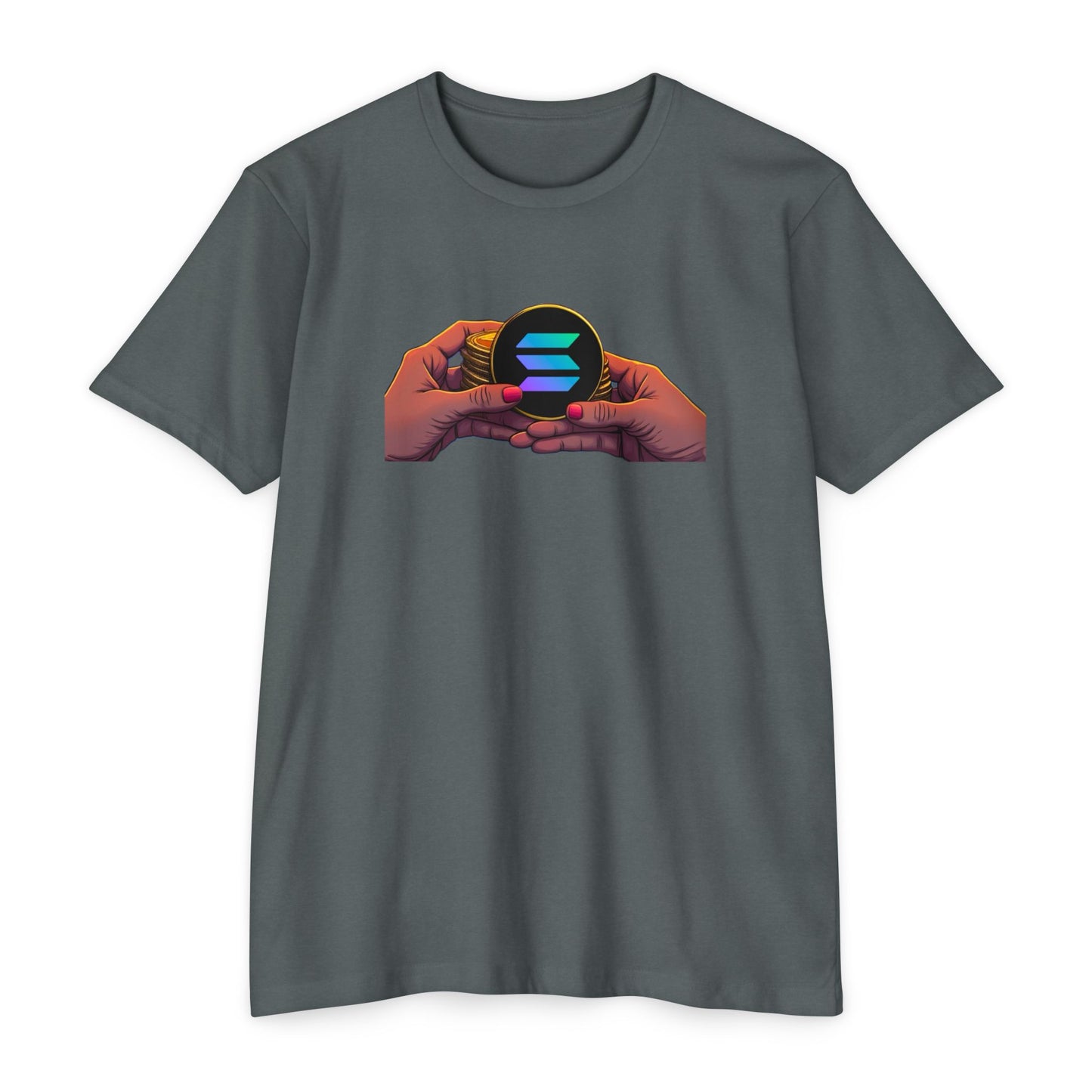 Solana Hands Unisex Jersey T-shirt, Graphic Tee, Trendy Apparel, Gift for Him/Her, Casual Wear, Perfect for Tech Lovers