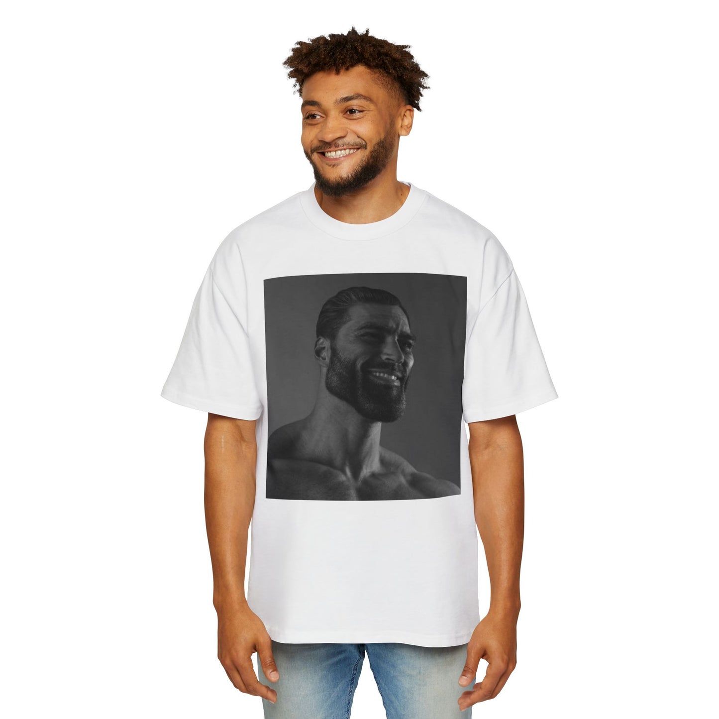 GIGA Men's Heavy Oversized Tee | Casual Streetwear Shirt, Graphic Tee, Gift for Him, Unisex Style, Trendy Apparel