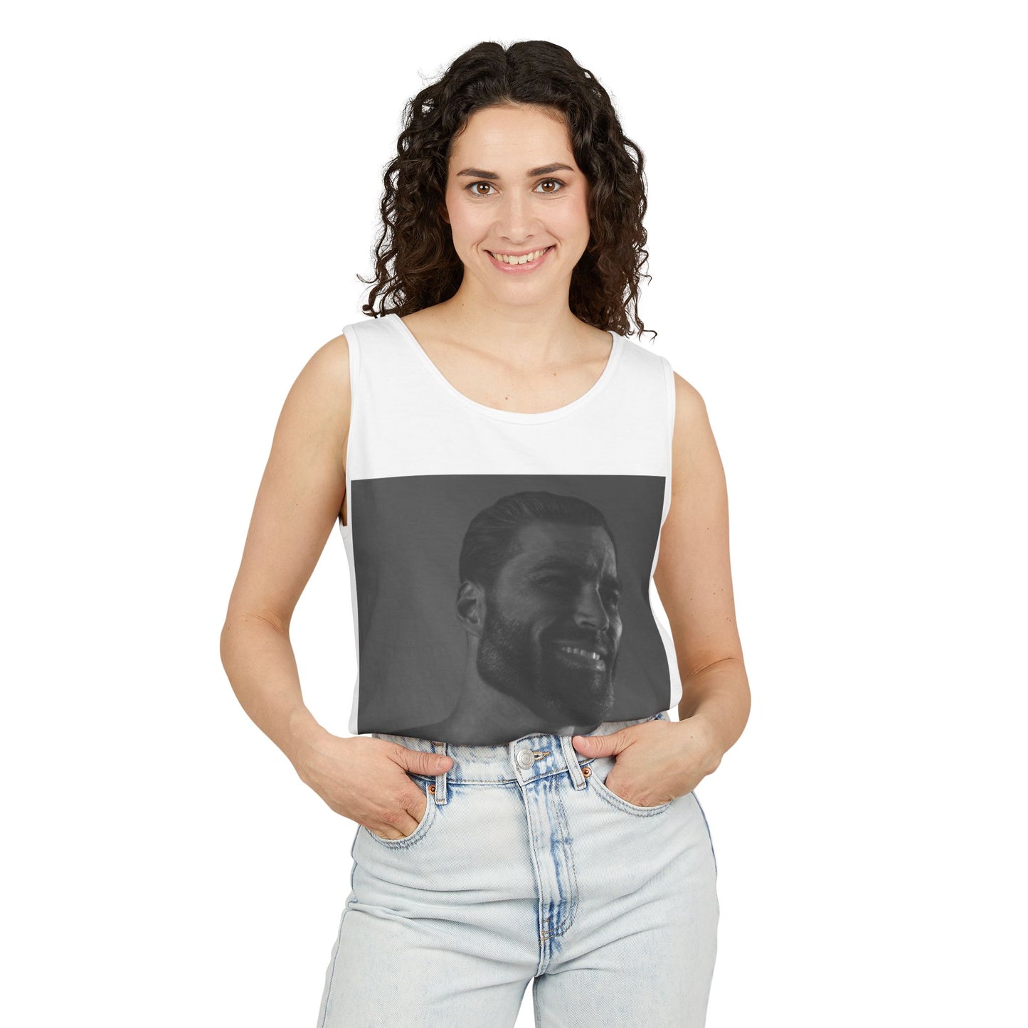GIGA Unisex Garment-Dyed Tank Top, Summer Apparel, Funny Graphic Tee, Workout Wear, Unique Gift Idea, Casual Outfit