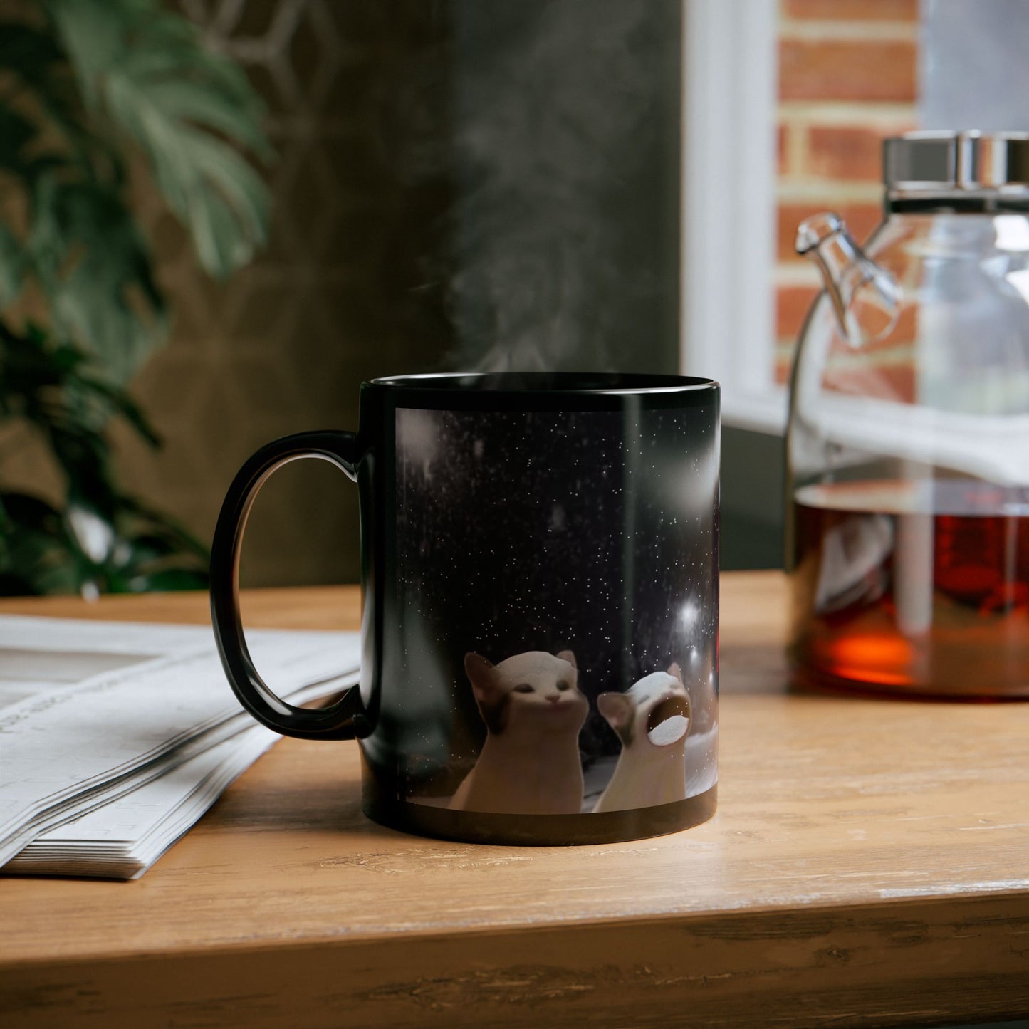 POPCAT Black Mug (11oz, 15oz)