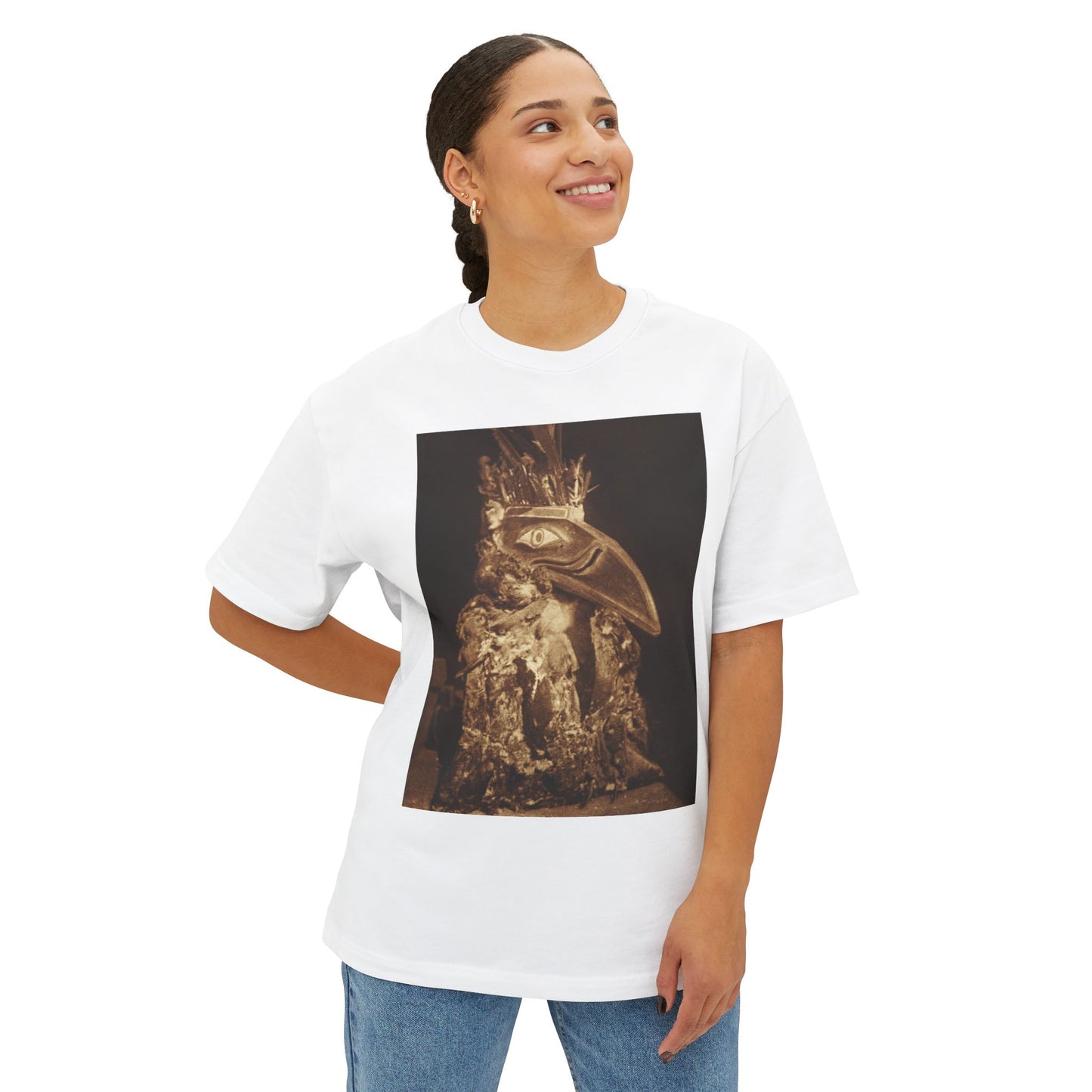 Yei Artistic Oversized Boxy Tee - Unique Graphic Tee, Statement Shirt, Casual Wear, Gift for Art Lovers, Trendy Streetwear