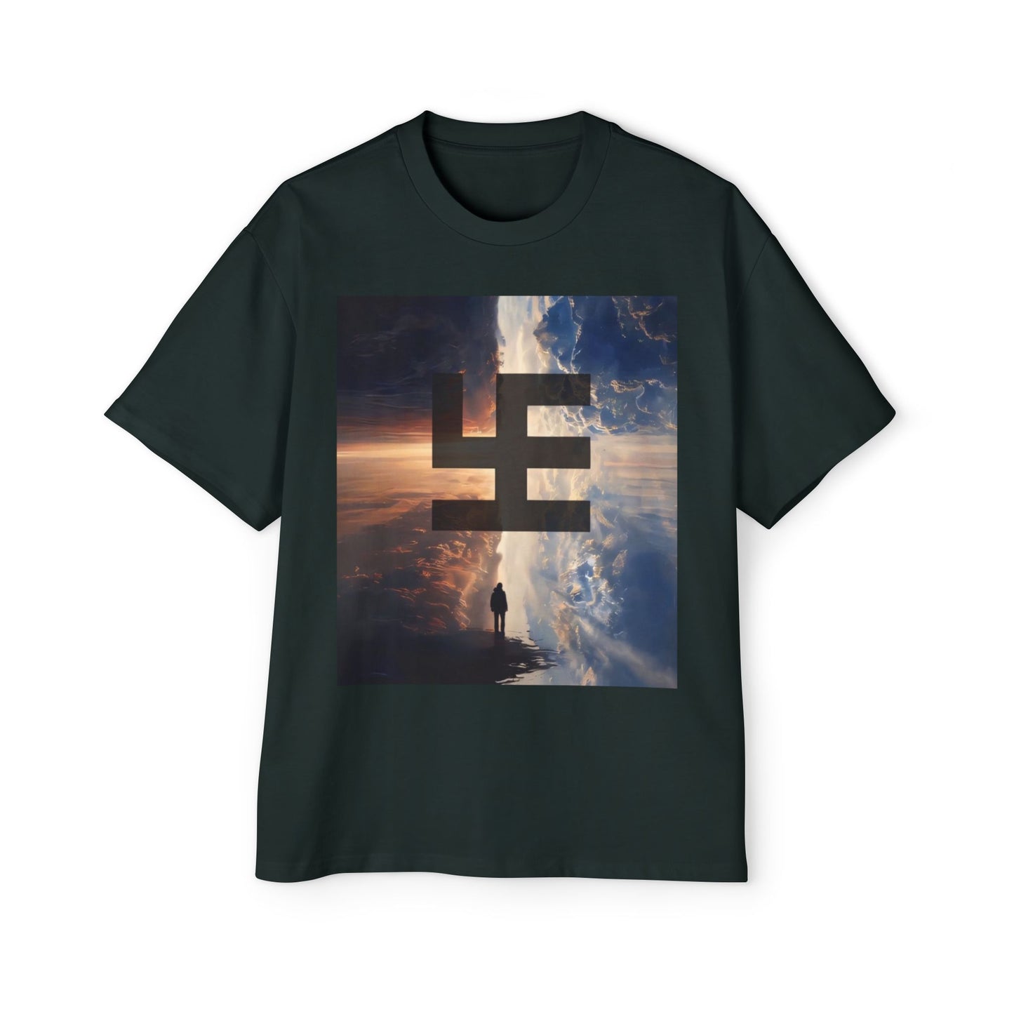 Swasticoin Men's Heavy Oversized Tee with Eye-Catching Design | Casual Wear, Graphic Tee, Street Style, Unisex Fashion, Gift Idea