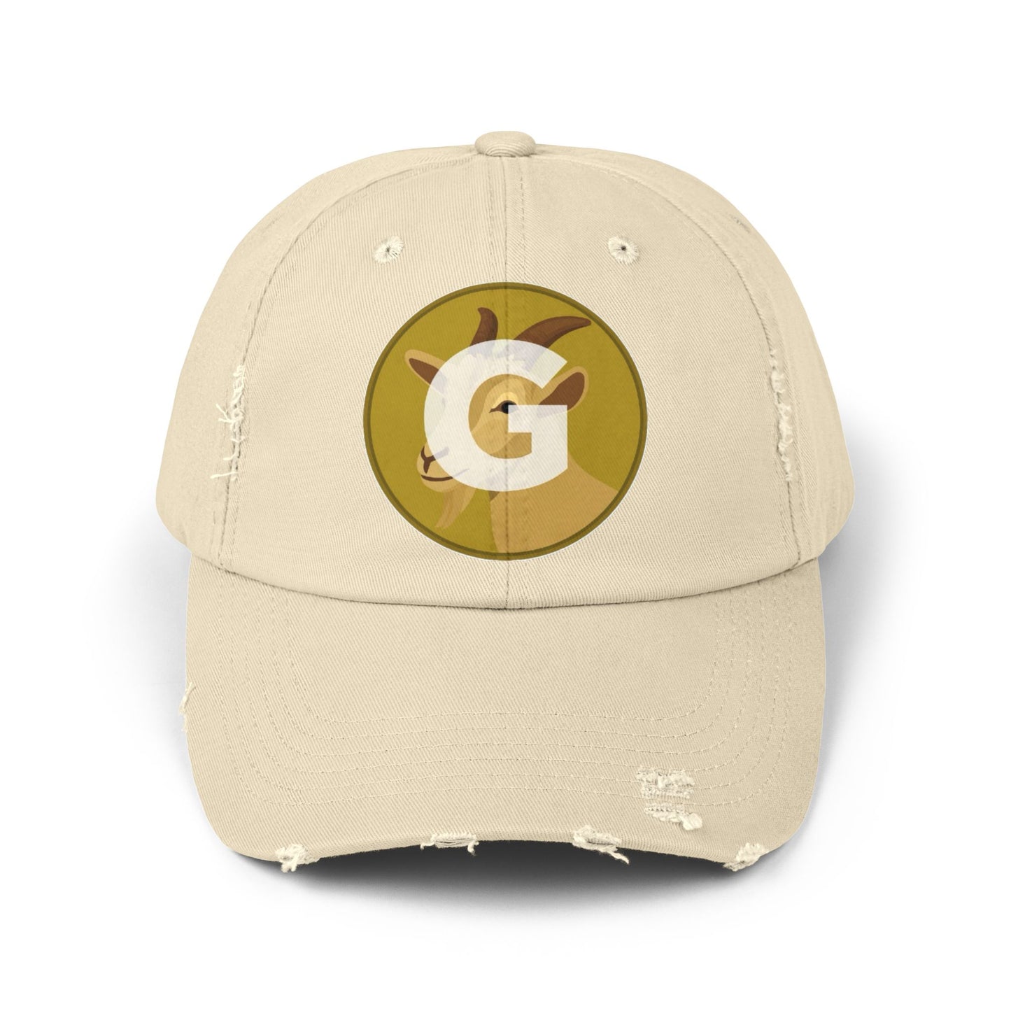 Goat Unisex Distressed Cap with G Logo, Casual Hat, Trendy Apparel, Gift for Him/Her, Summer Accessory, Sportswear