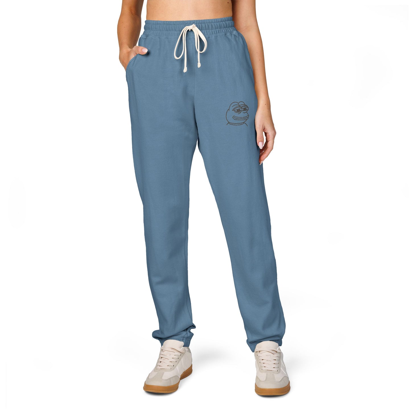 Pepe Cozy Garment-Dyed Fleece Sweatpants for Ultimate Relaxation, Lounge Pants, Relaxed Fit Joggers, Birthday Gift, Comfortable Homewear