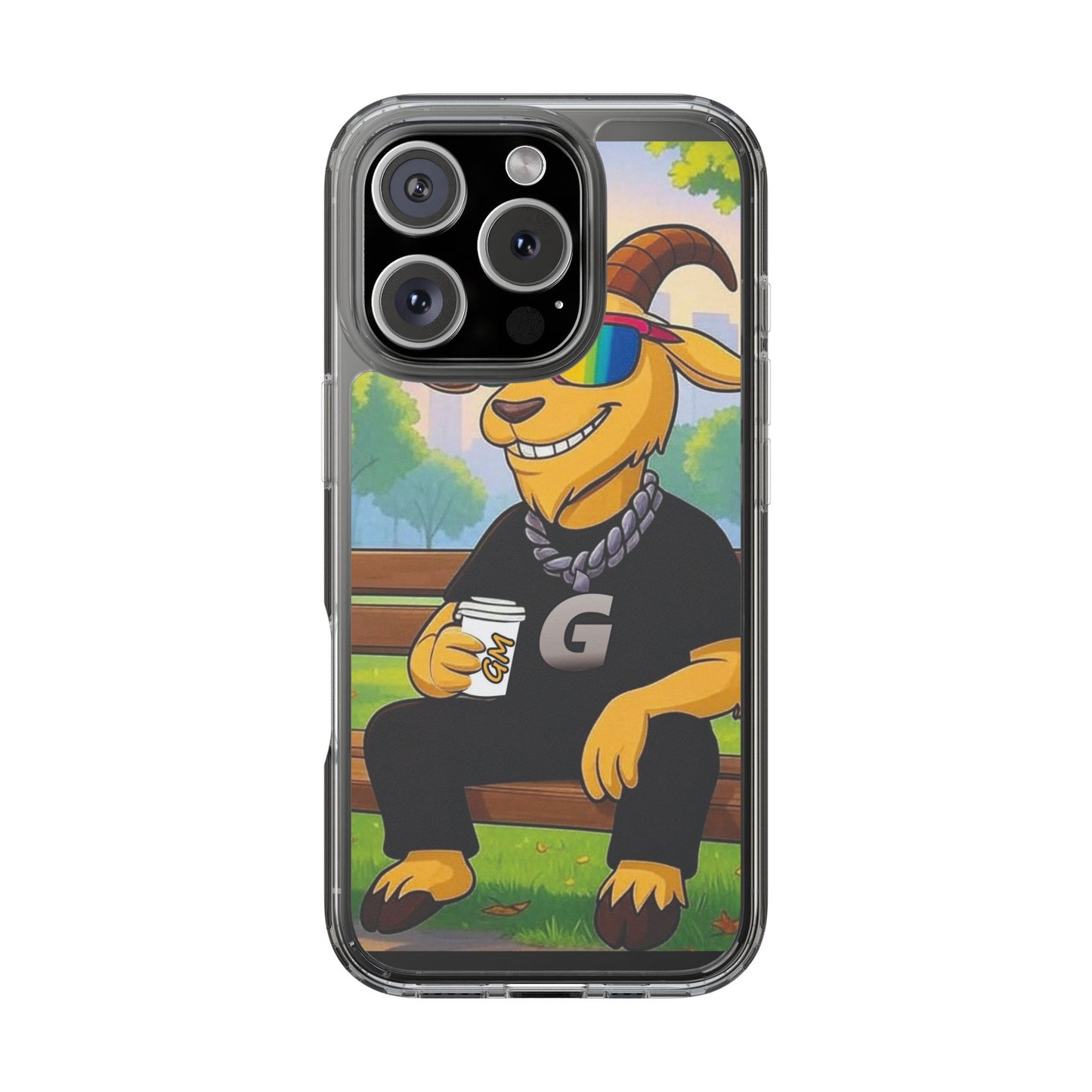 Vibrant Goat Clear Phone Case, Fun Smartphone Cover, Animal Lover Gift, Stylish Tech Accessory, Unique Phone Protection