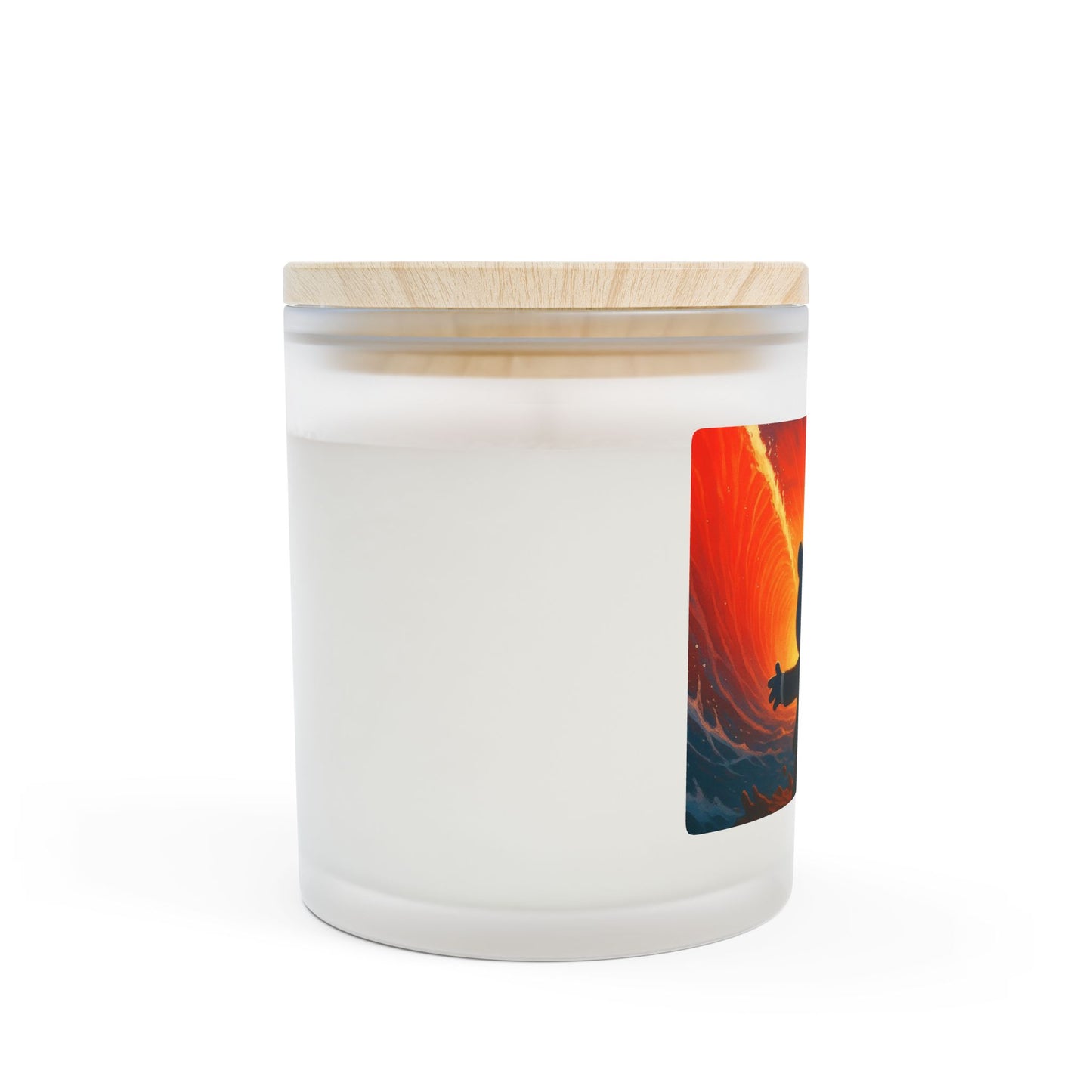4NBT Whimsical Frosted Glass Candle - Bear with Staff Design, Relaxation Gift, Home Decor, Meditation Candle, Cozy Ambiance