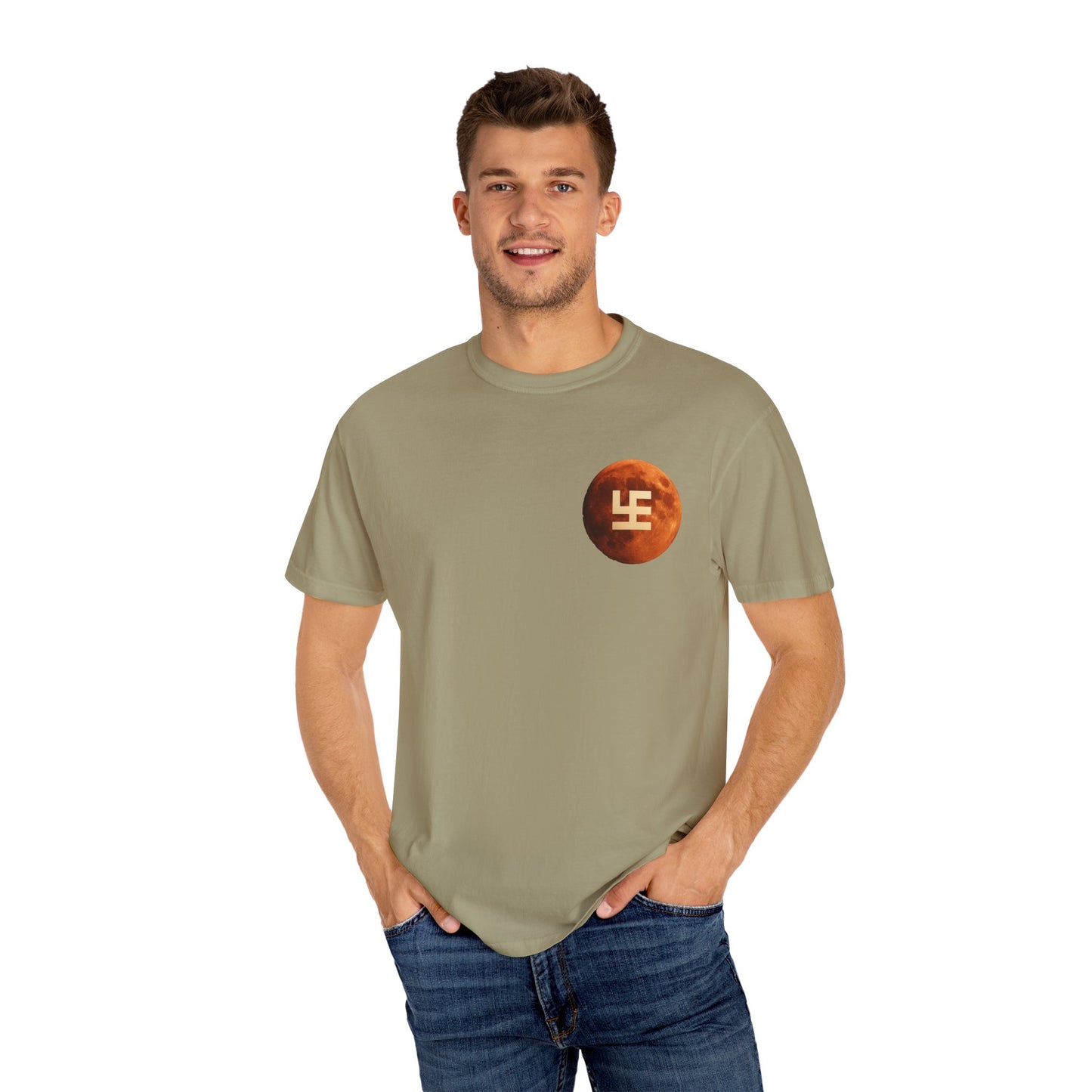 Swasticoin Cosmic Unisex T-Shirt with Moon Design, Perfect for Everyday Wear, Casual Outings, Gifts for Space Enthusiasts, and Eco-friendly Fashion