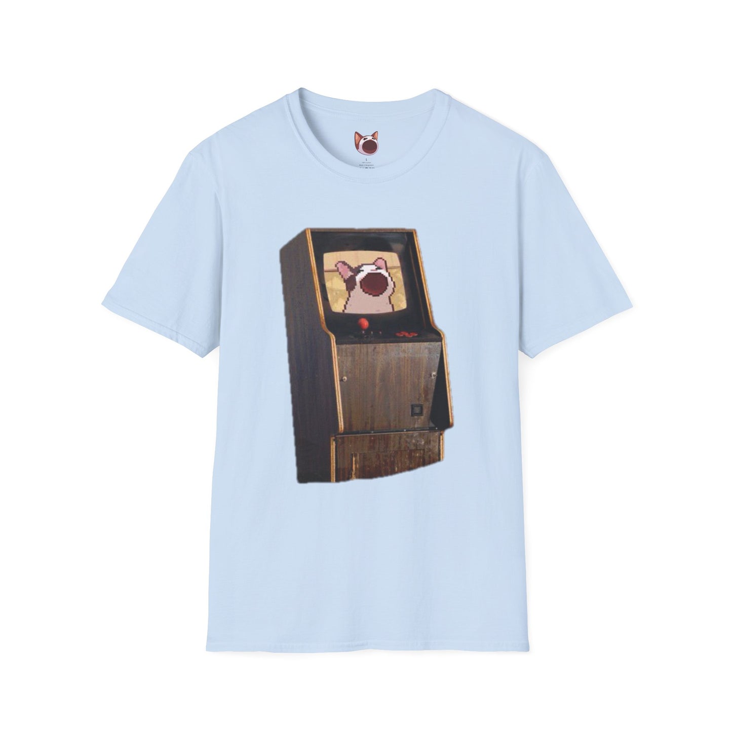 POPCAT Retro Arcade Unisex T-Shirt, Gamer Tee, Vintage Gaming Shirt, Gift for Gamers, Casual Wear