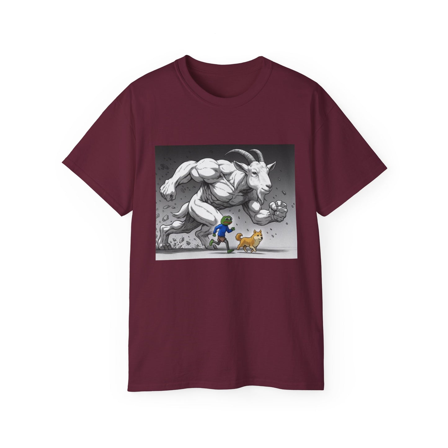 Epic Goat Chase Unisex Tee, Art Tee, Graphic Shirt, Gift for Animal Lovers, Funny T-Shirt, Cartoon Art Tee