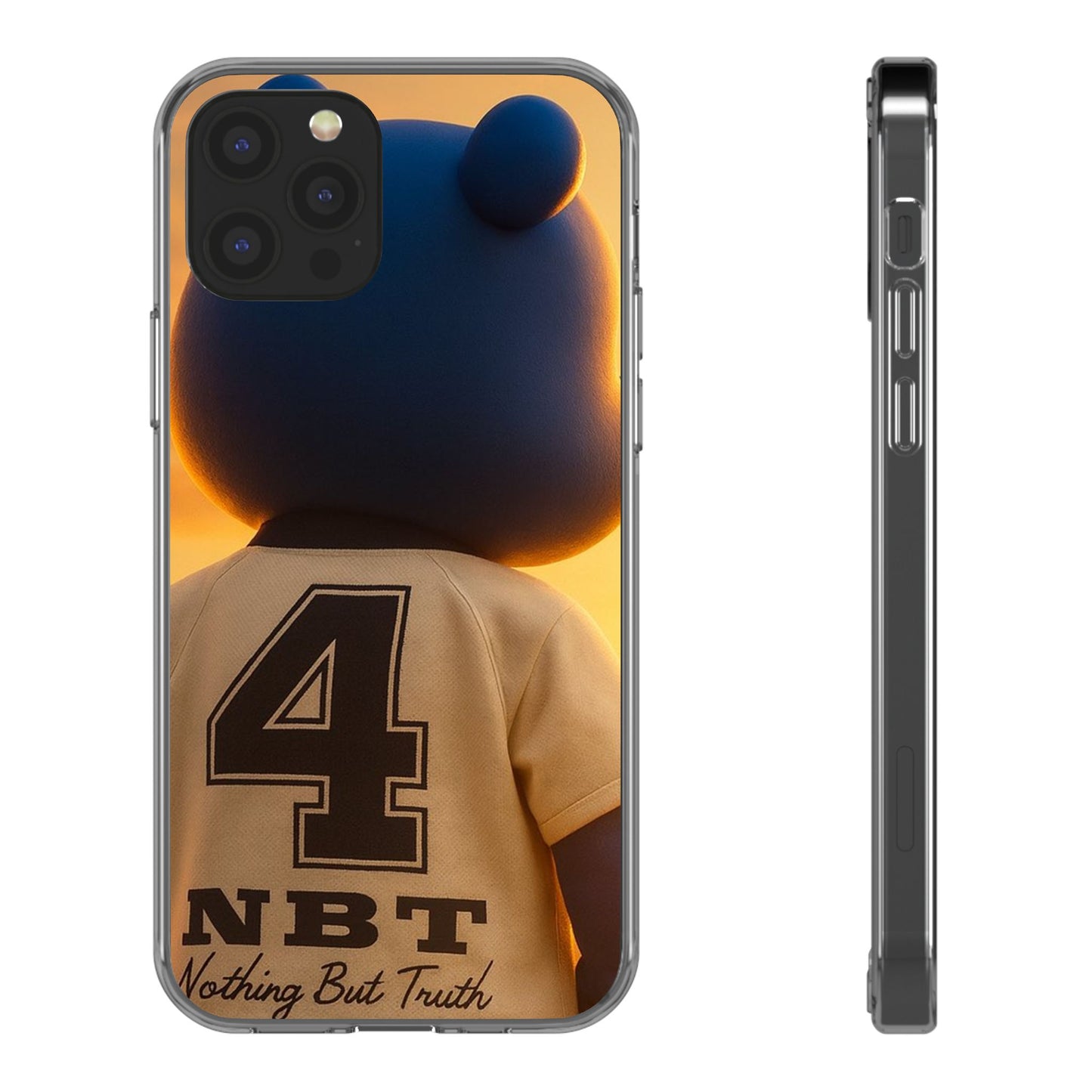 4NBT Trillion Bear Clear Phone Case, Aesthetic Phone Cover, Unique Gift for Animal Lovers, Stylish iPhone Accessory, Perfect for Birthdays