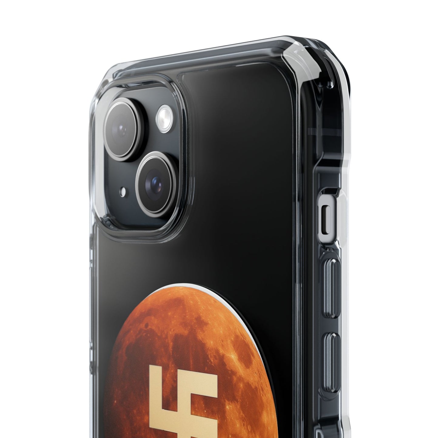Swasticoin Magnetic Phone Case with Lunar Design, Unique Phone Accessory, Shockproof Clear Case, Stylish Phone Cover, Gift for Tech Lovers