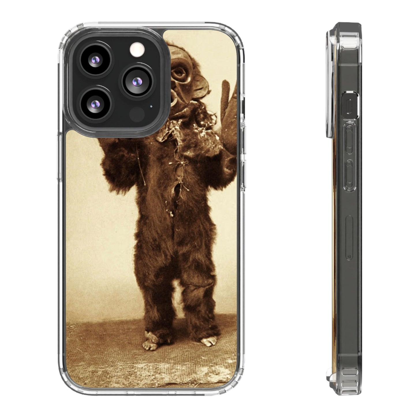 Yei Vintage Monster Clear Phone Case, Unique Phone Cover, Halloween Gift, Retro Style Case, Fun Accessories