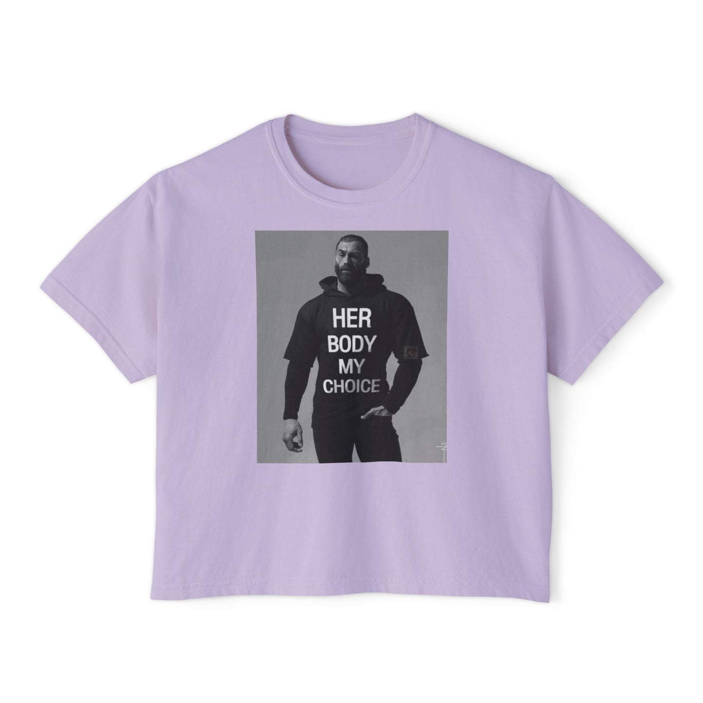 GIGA Empowerment Women's Boxy Tee - Her Body My Choice, Feminist Top, Graphic Tee, Casual Wear, Gift for Activists