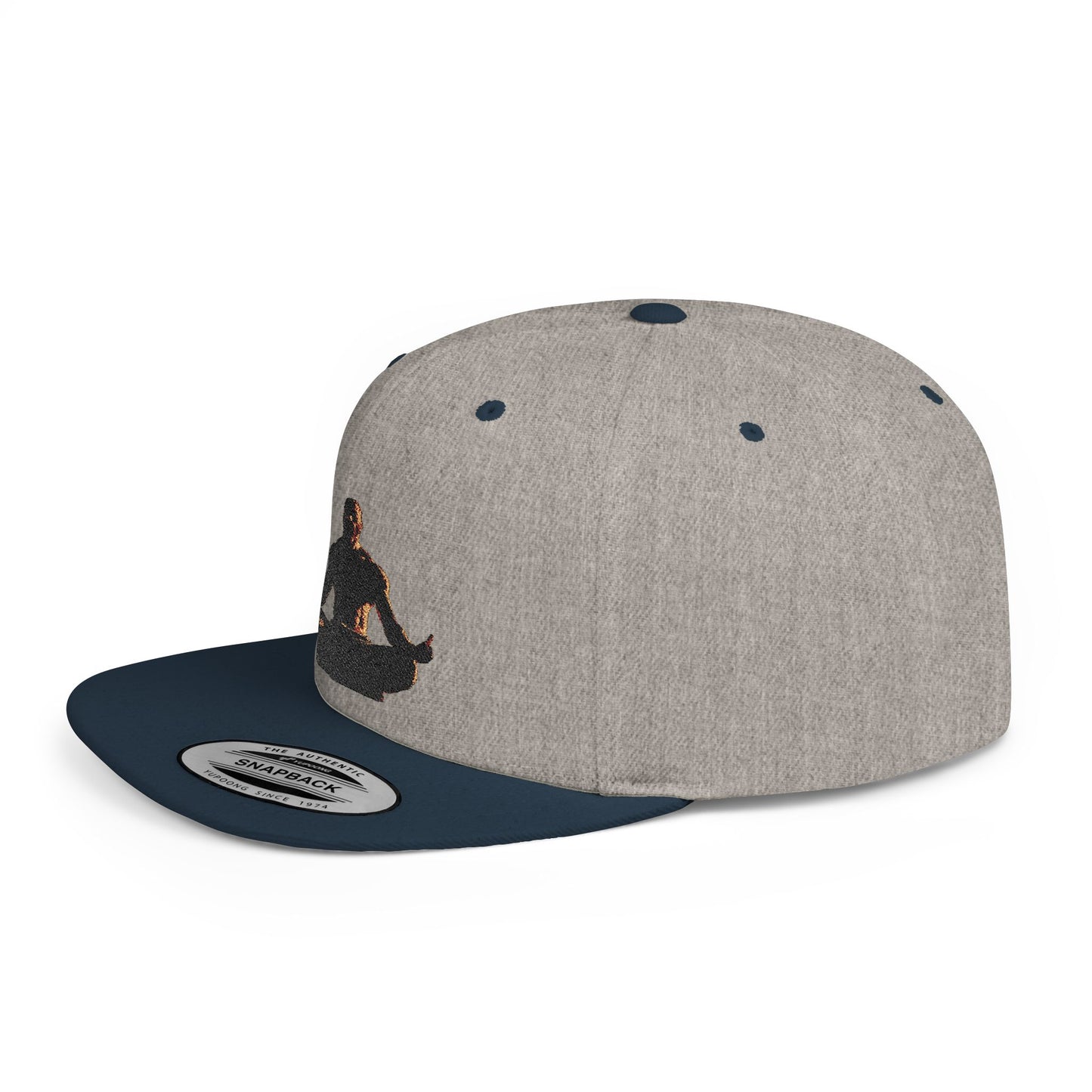 GIGA Zen Meditation Flat Bill Snapback Hat, Mindfulness Cap, Yoga Headwear, Gift for Him/Her, Casual Everyday Wear, Stylish Accessory