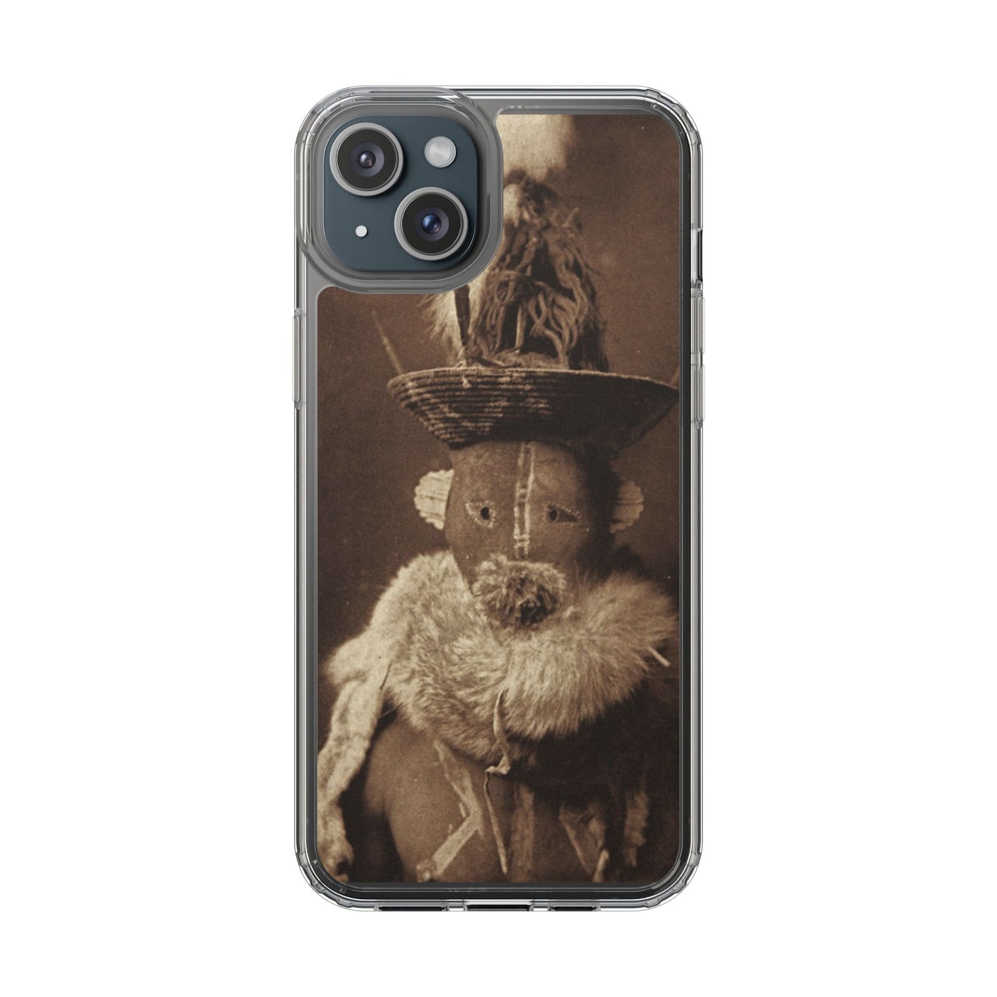Yei Vintage Ethnic Clear Phone Case, Unique Phone Protector, Bohemian iPhone Case, Artistic Clear Cover, Cultural Phone Accessory