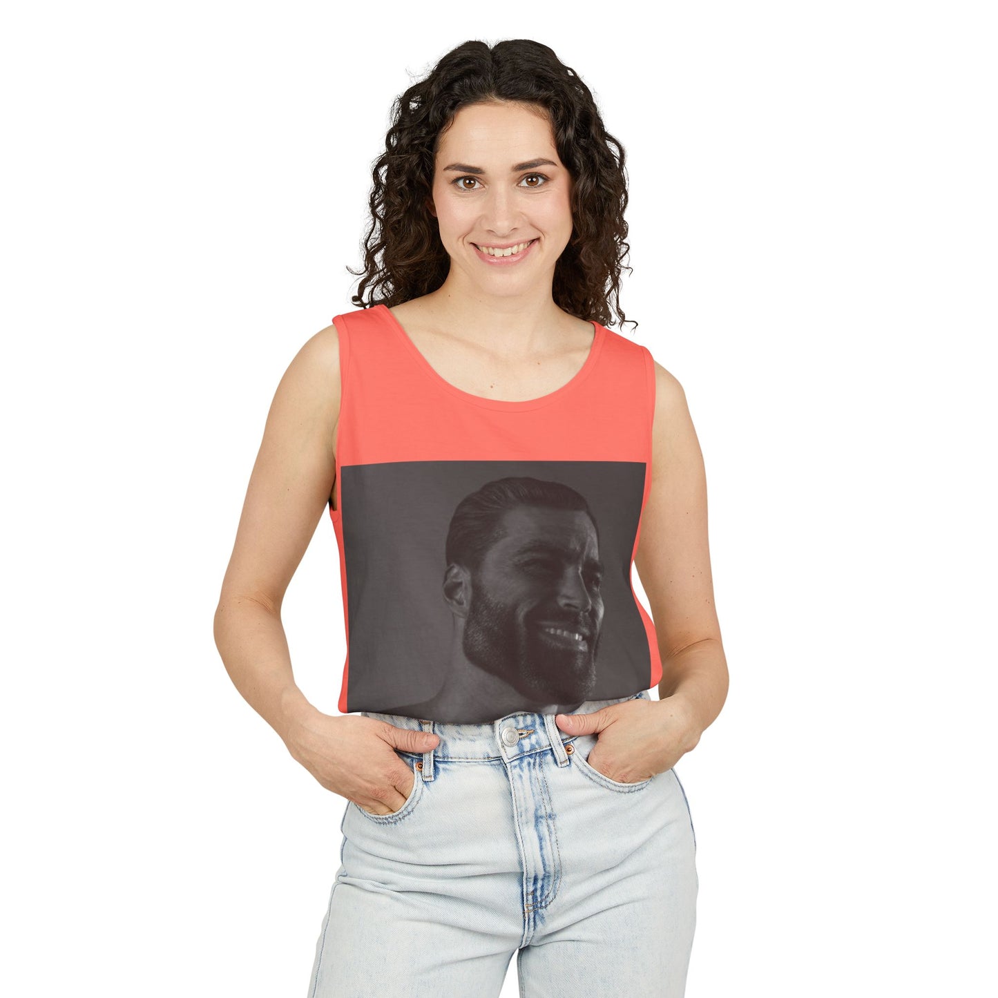 GIGA Unisex Garment-Dyed Tank Top, Summer Apparel, Funny Graphic Tee, Workout Wear, Unique Gift Idea, Casual Outfit