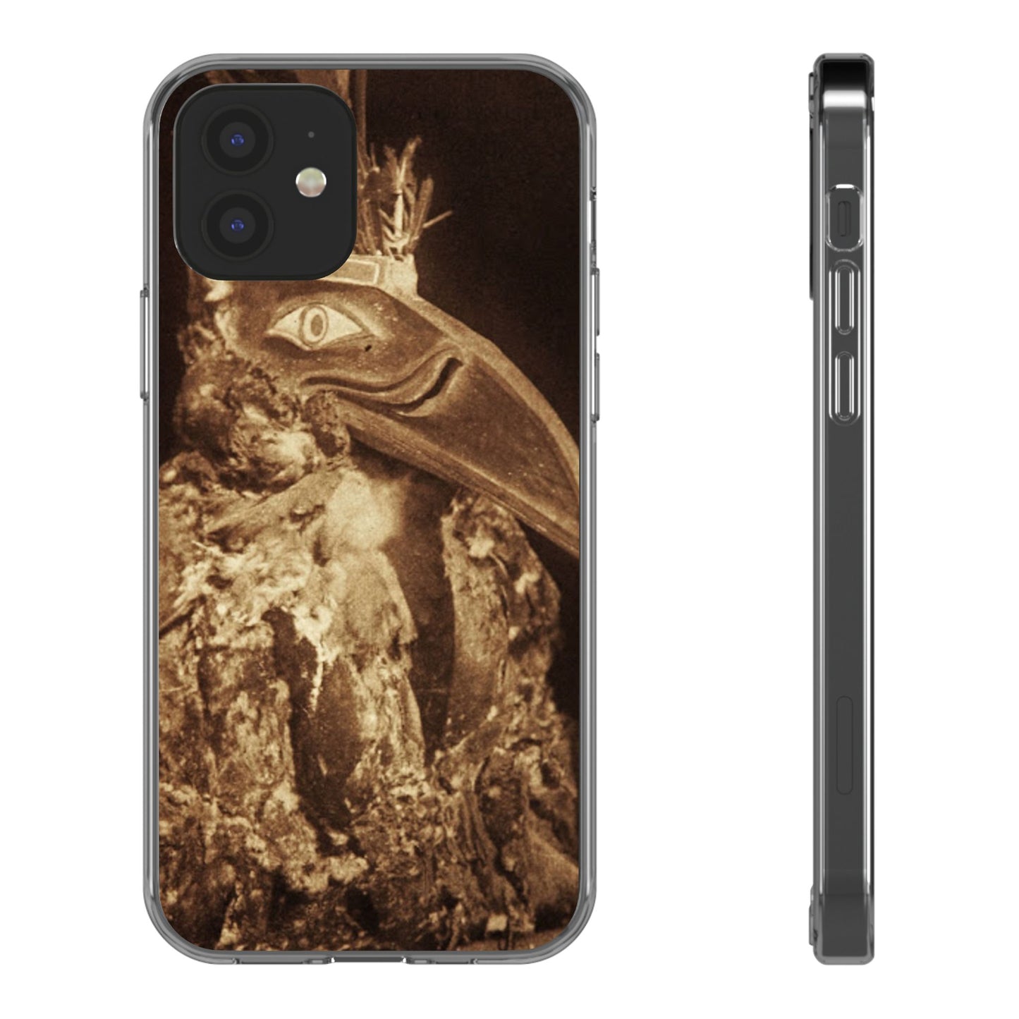 Yei Vintage Bird Design Clear Phone Case, Artistic Phone Accessories, Unique Gift for Nature Lovers, Eco-Friendly Tech Case, Stylish Protection