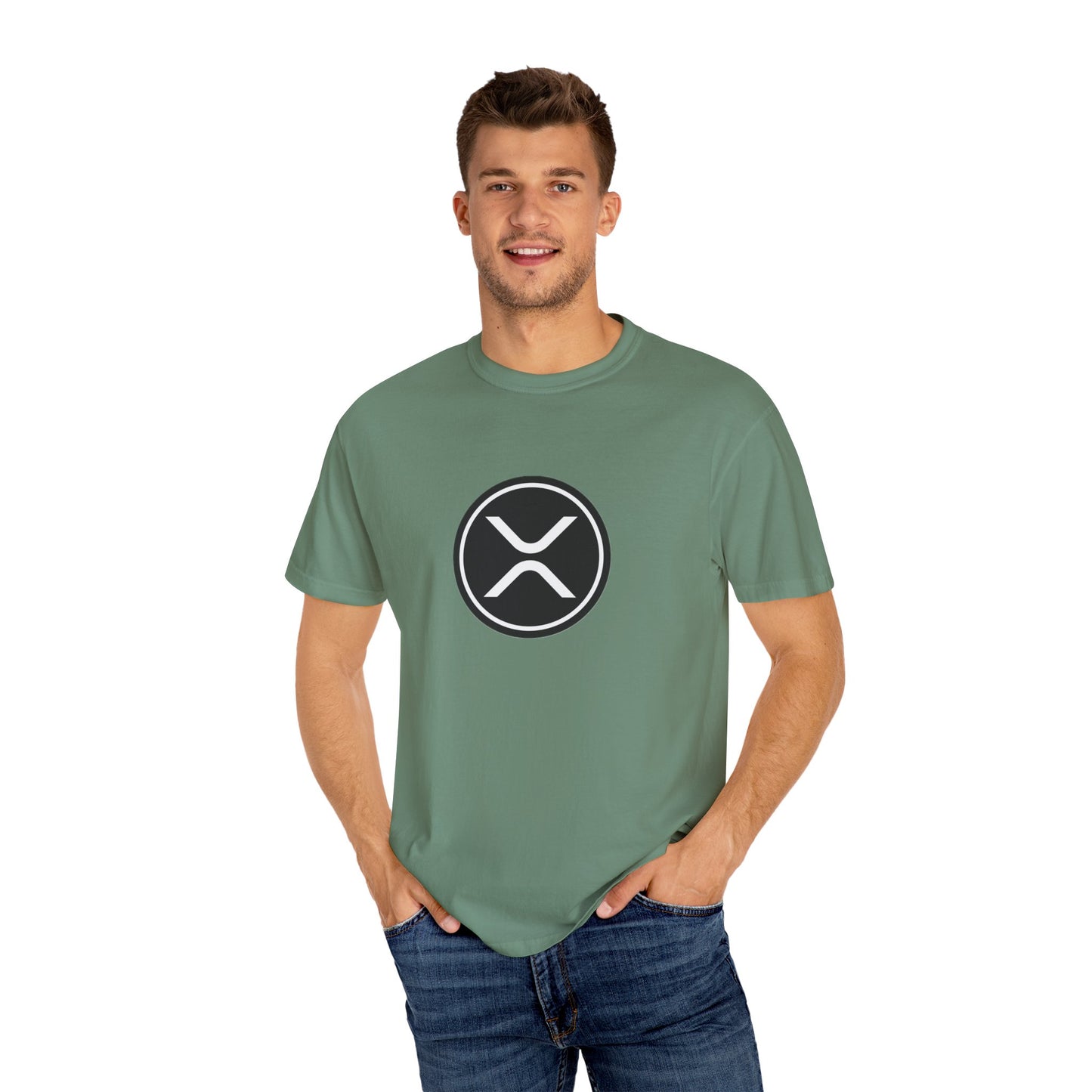 XRP Unisex Garment-Dyed T-Shirt with Minimalist Logo, Stylish Casual Wear, Perfect for Gifts, Everyday Comfort, Cool Streetwear