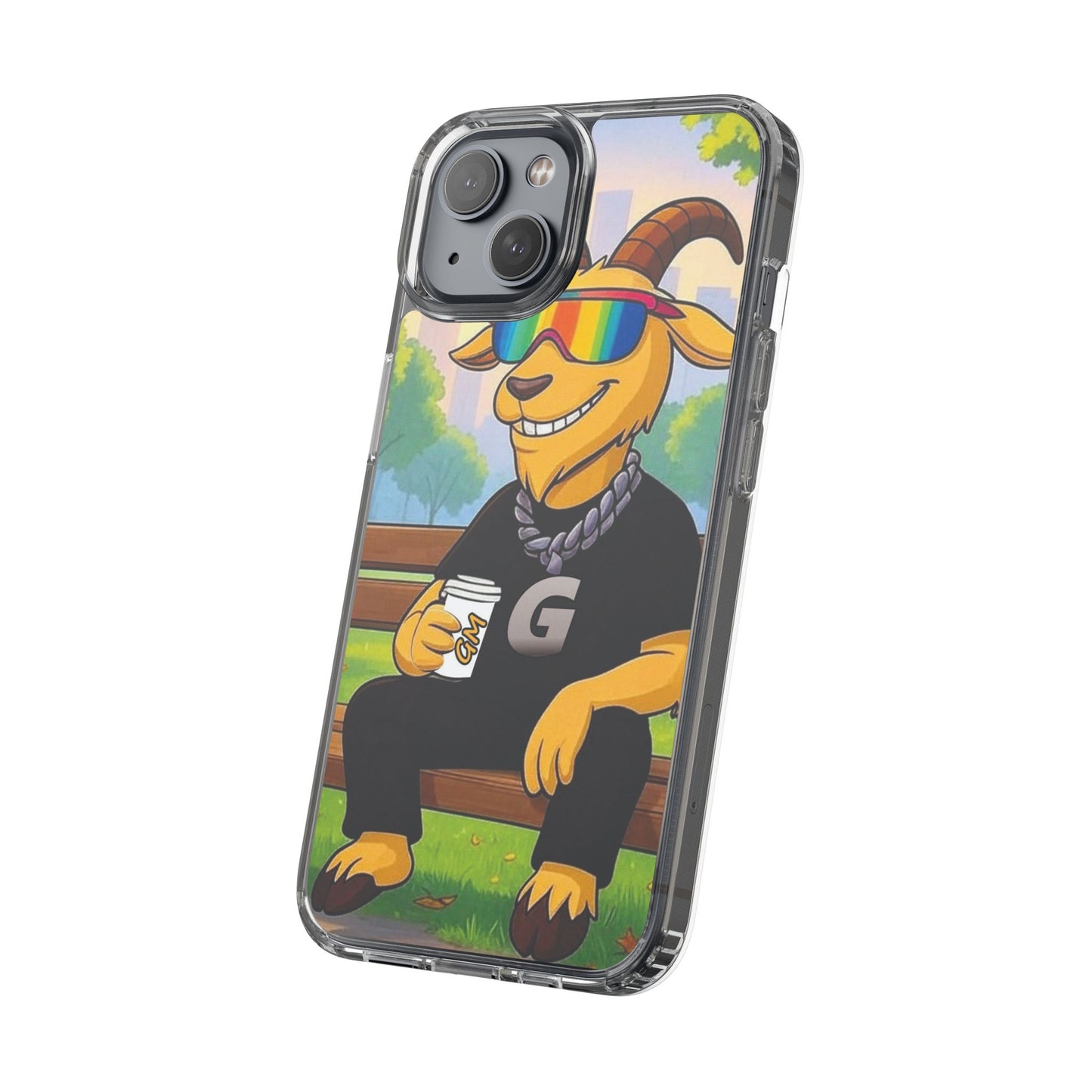 Vibrant Goat Clear Phone Case, Fun Smartphone Cover, Animal Lover Gift, Stylish Tech Accessory, Unique Phone Protection