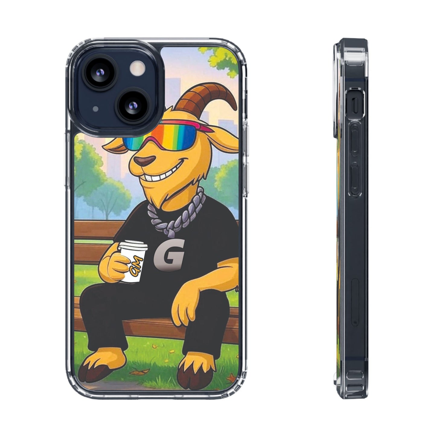Vibrant Goat Clear Phone Case, Fun Smartphone Cover, Animal Lover Gift, Stylish Tech Accessory, Unique Phone Protection