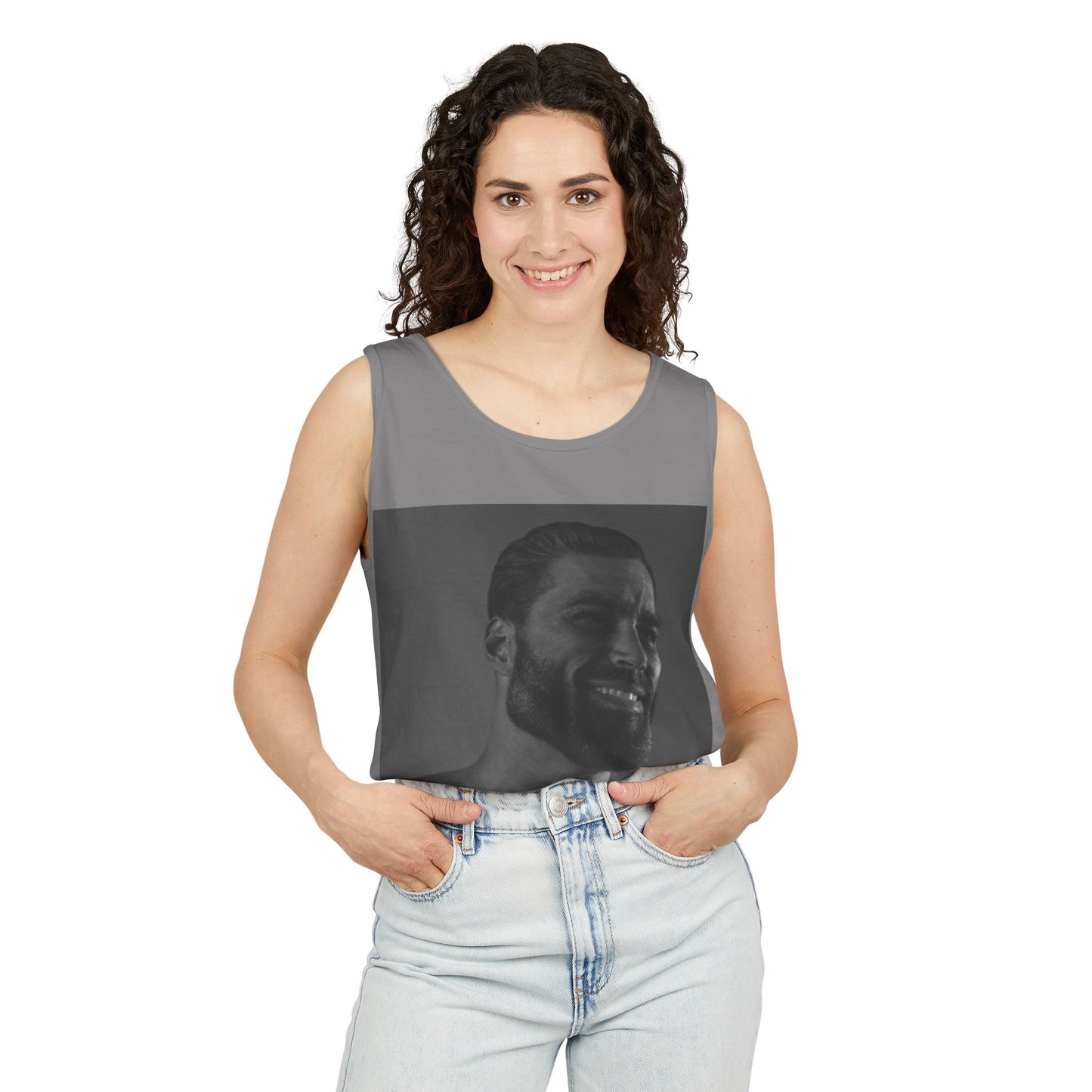 GIGA Unisex Garment-Dyed Tank Top, Summer Apparel, Funny Graphic Tee, Workout Wear, Unique Gift Idea, Casual Outfit