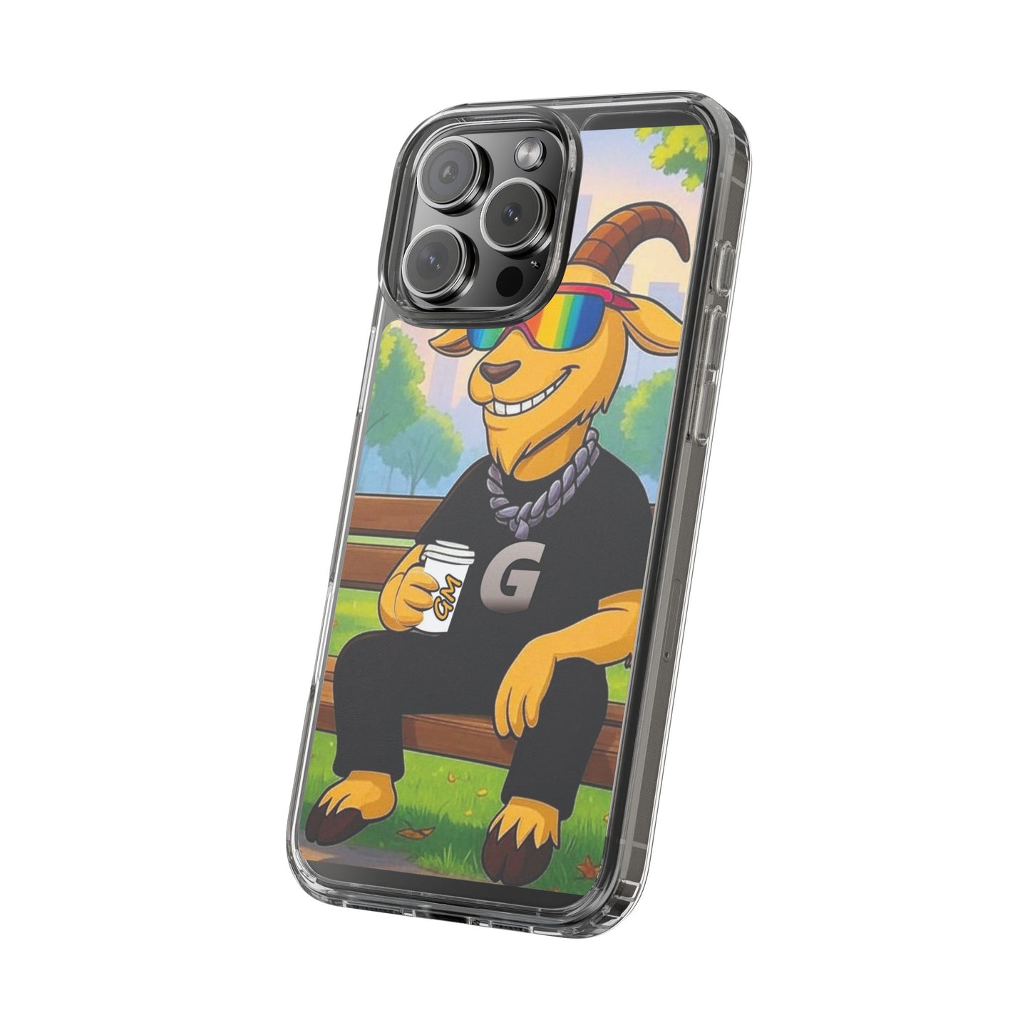 Vibrant Goat Clear Phone Case, Fun Smartphone Cover, Animal Lover Gift, Stylish Tech Accessory, Unique Phone Protection