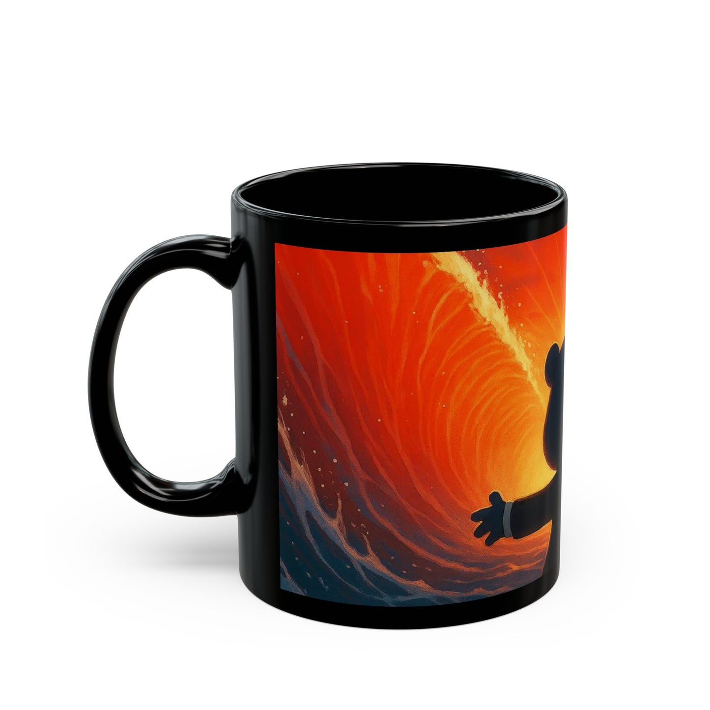 4NBT Whimsical Bear Black Mug | Perfect for Cozy Mornings, Gifts, Home Decor, Coffee Lovers, and Collectors