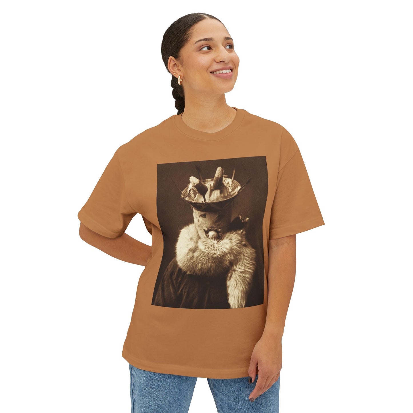 Yei Oversized Tee - Unique Gift, Casual Wear, Vintage Style, Cute Animal T-Shirt