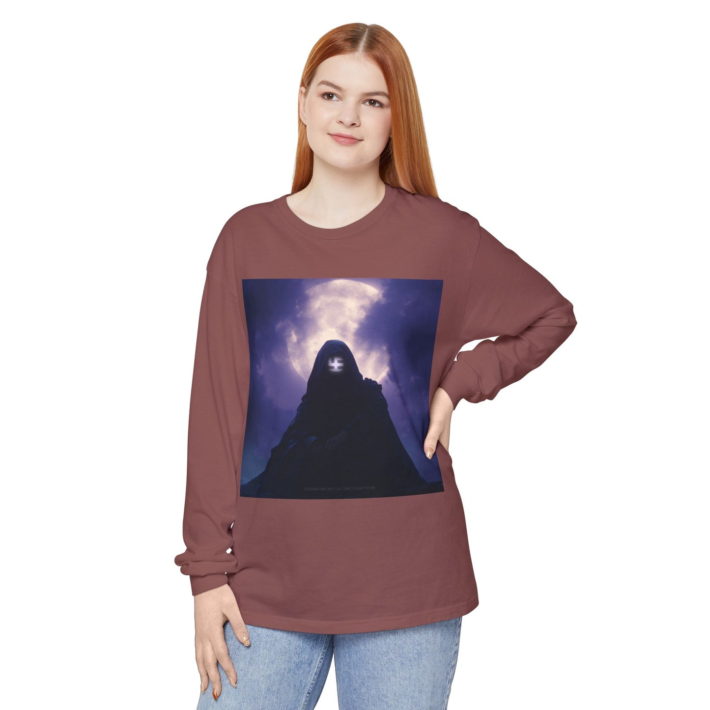 Swasticoin Mystical Mountain Long Sleeve T-Shirt | Unisex Graphic Tee, Trendy Layering Top, Casual Wear, Perfect Gift for Adventurers