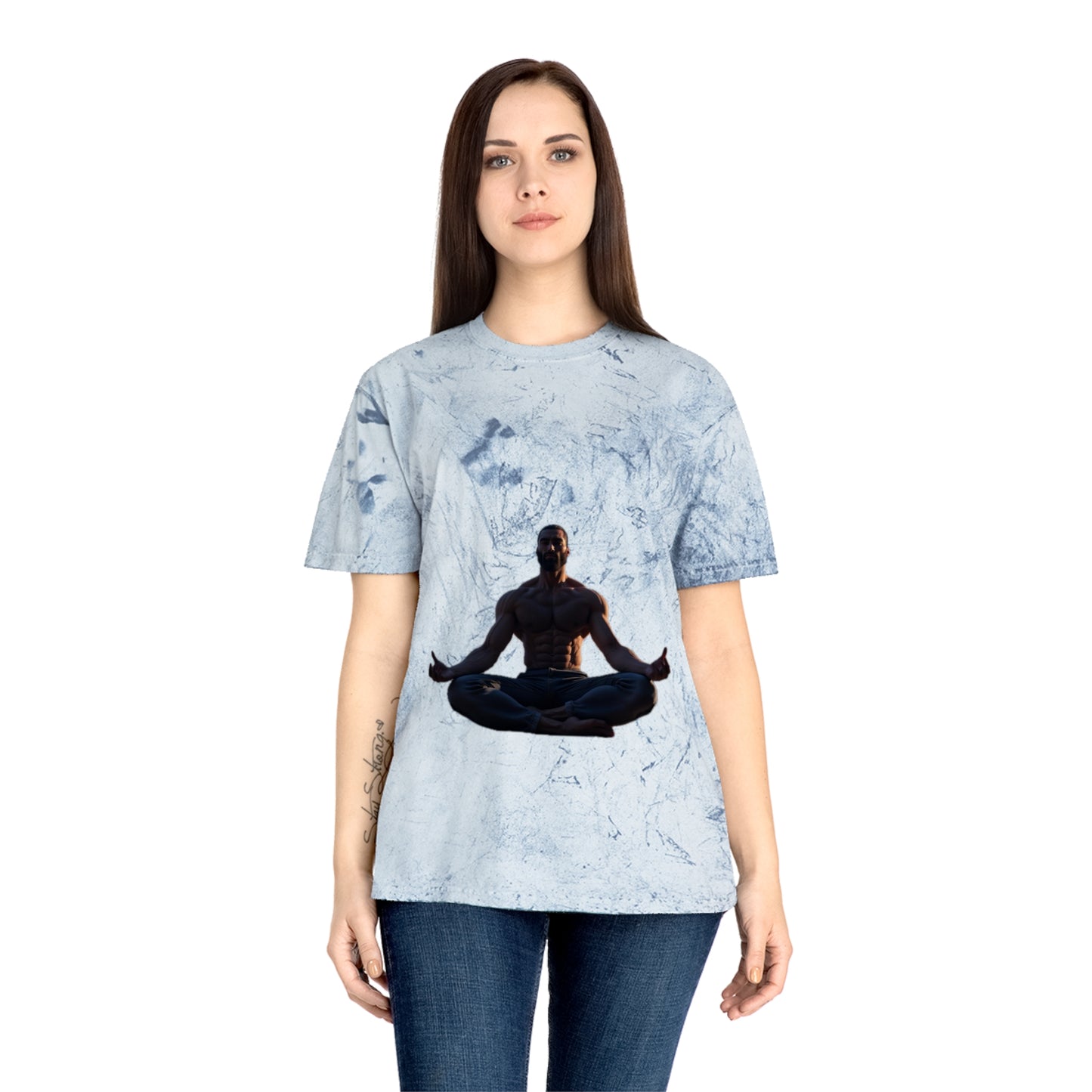 GIGA Color Blast Meditation T-Shirt | Unisex Vibe, Unique Gift for Yoga Lovers, Inspirational Wear, Gigachad Design, Casual Fashion