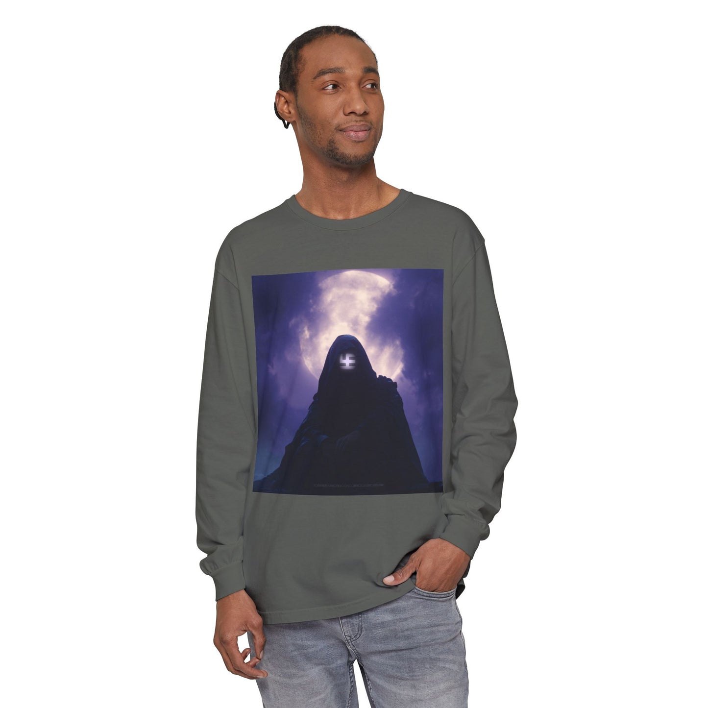Swasticoin Mystical Mountain Long Sleeve T-Shirt | Unisex Graphic Tee, Trendy Layering Top, Casual Wear, Perfect Gift for Adventurers