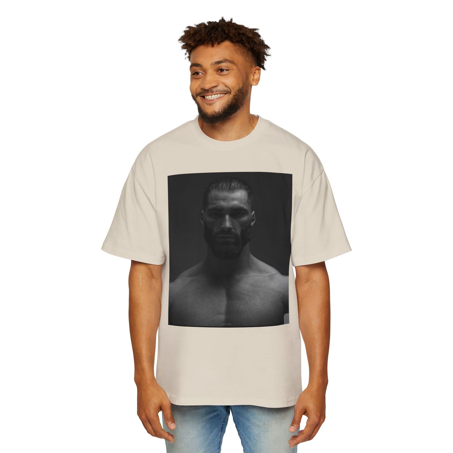 GIGA Stylish Men's Oversized Tee for Comfort Lovers, Casual Wear, Street Style, Gift for Him, Trendy Tee with Gigachad Design