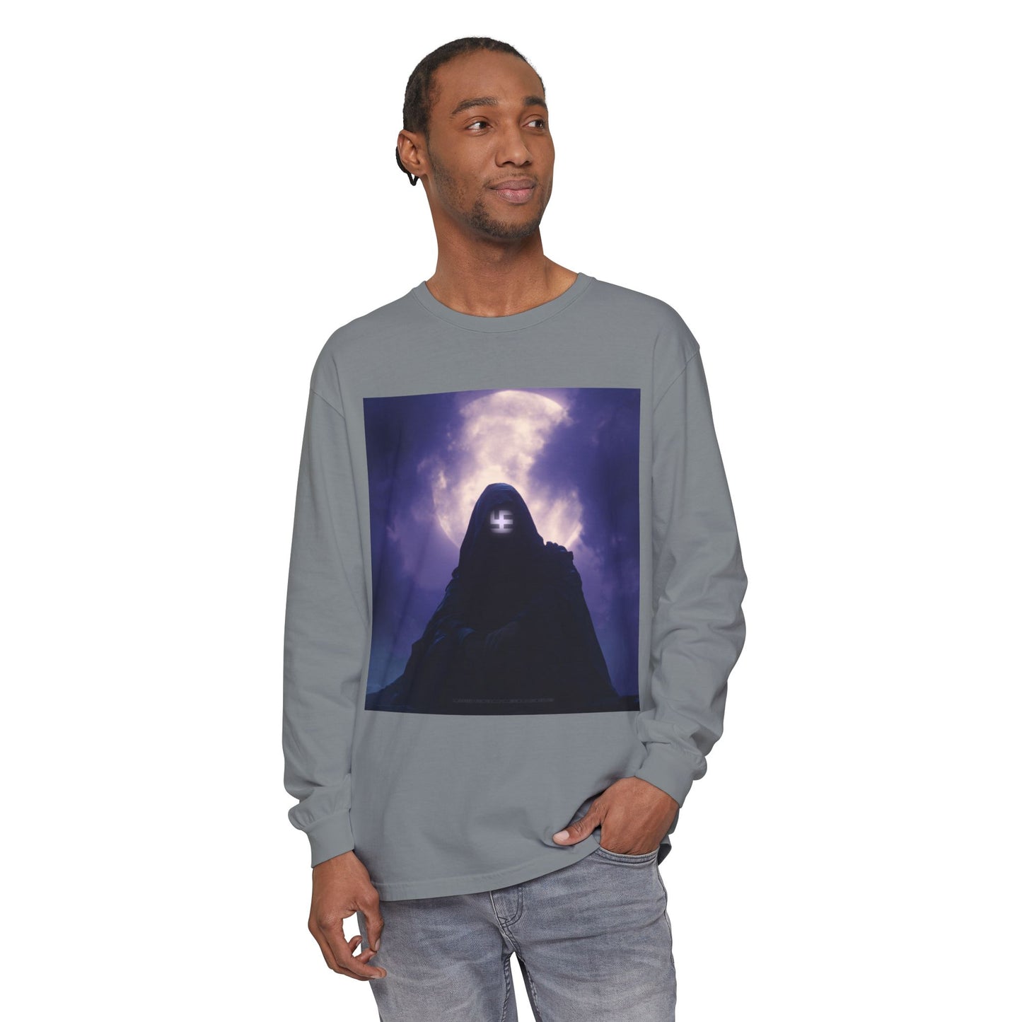 Swasticoin Mystical Mountain Long Sleeve T-Shirt | Unisex Graphic Tee, Trendy Layering Top, Casual Wear, Perfect Gift for Adventurers