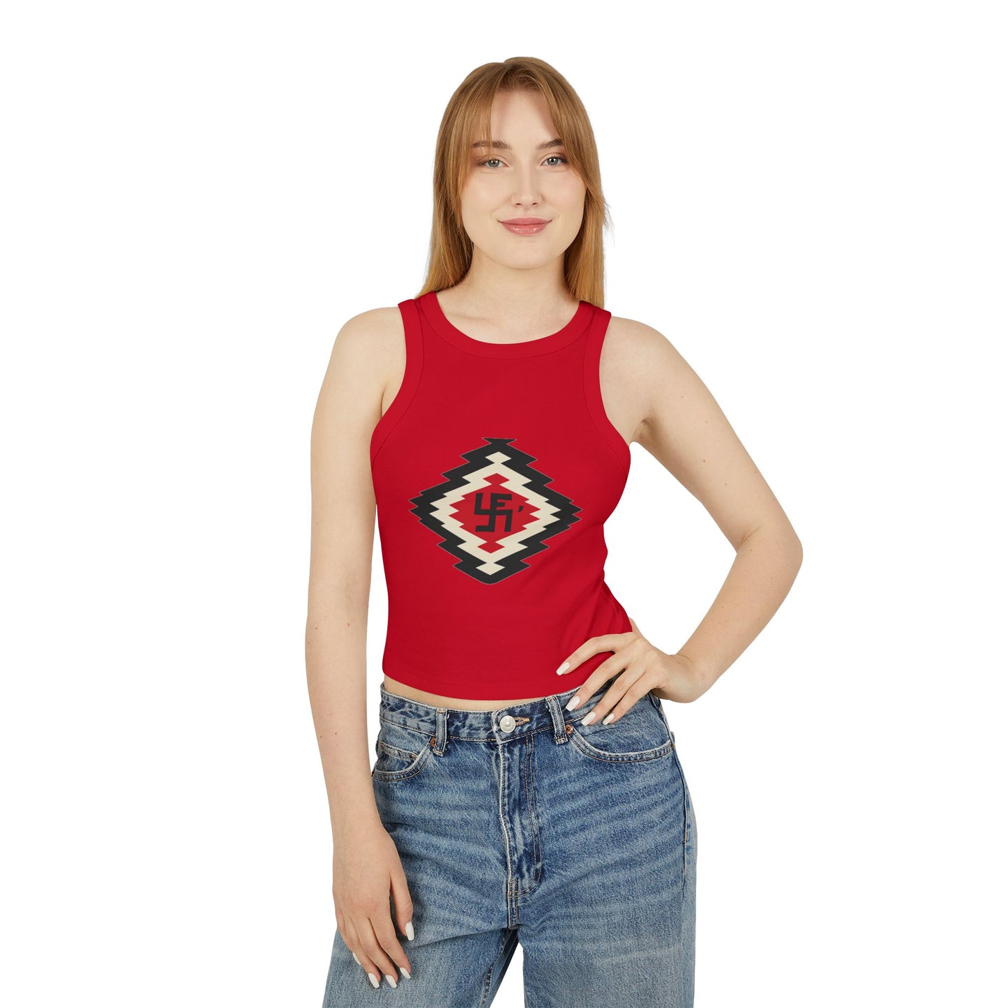 Yei Stylish Women's Crop Tank Top with Aztec Design - Summer Essential, Casual Wear, Beach Outfit, Festival Top, Layering Piece