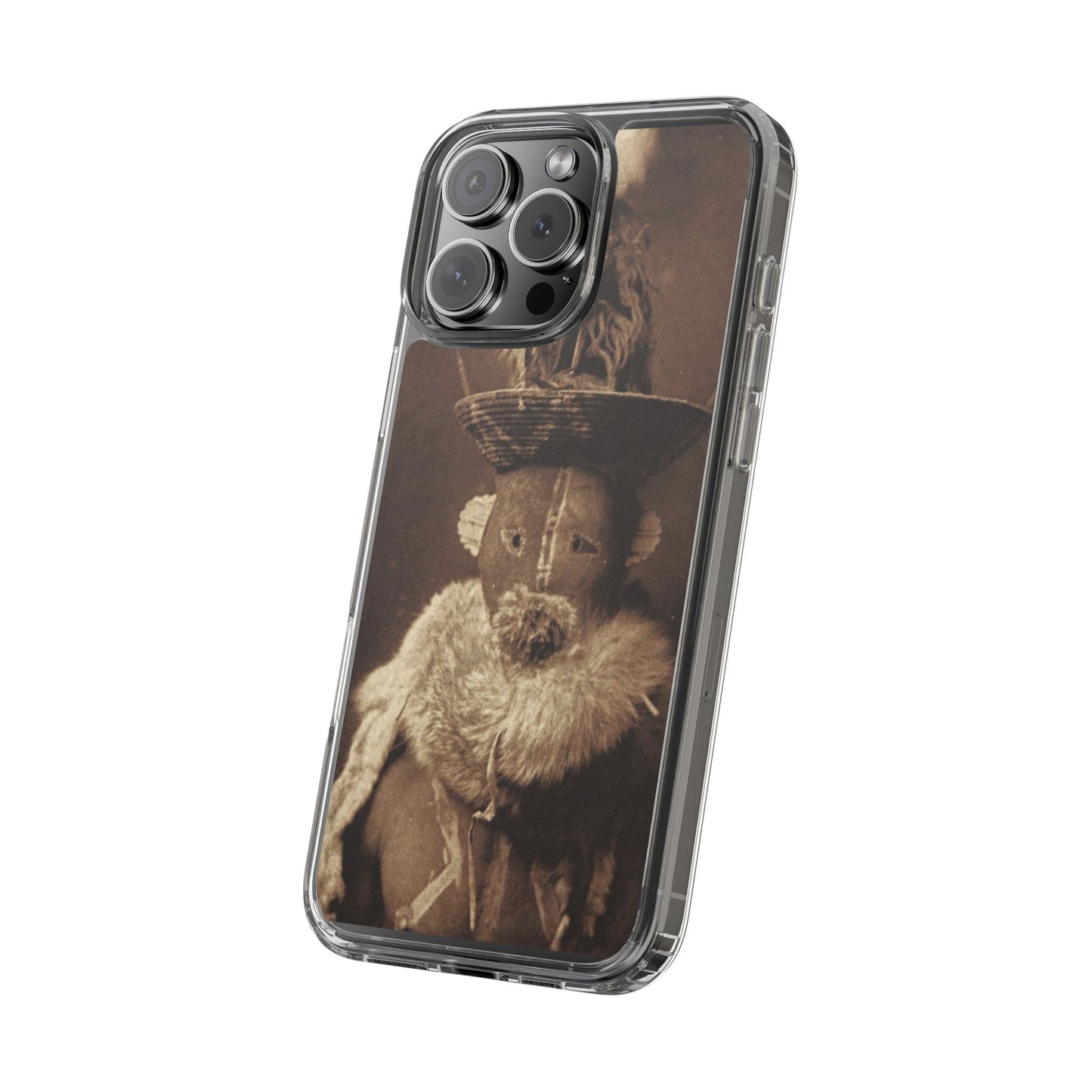 Yei Vintage Ethnic Clear Phone Case, Unique Phone Protector, Bohemian iPhone Case, Artistic Clear Cover, Cultural Phone Accessory