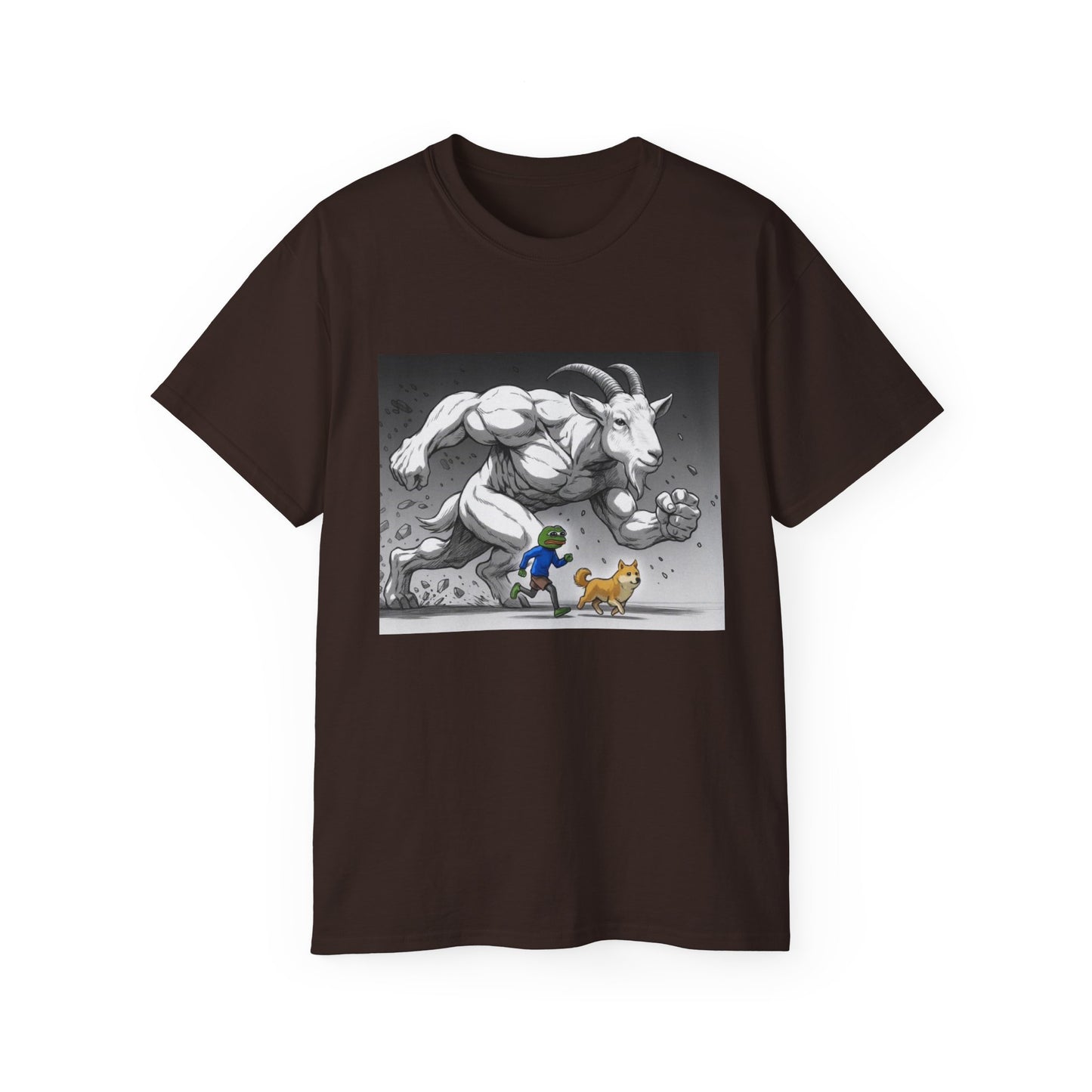 Epic Goat Chase Unisex Tee, Art Tee, Graphic Shirt, Gift for Animal Lovers, Funny T-Shirt, Cartoon Art Tee
