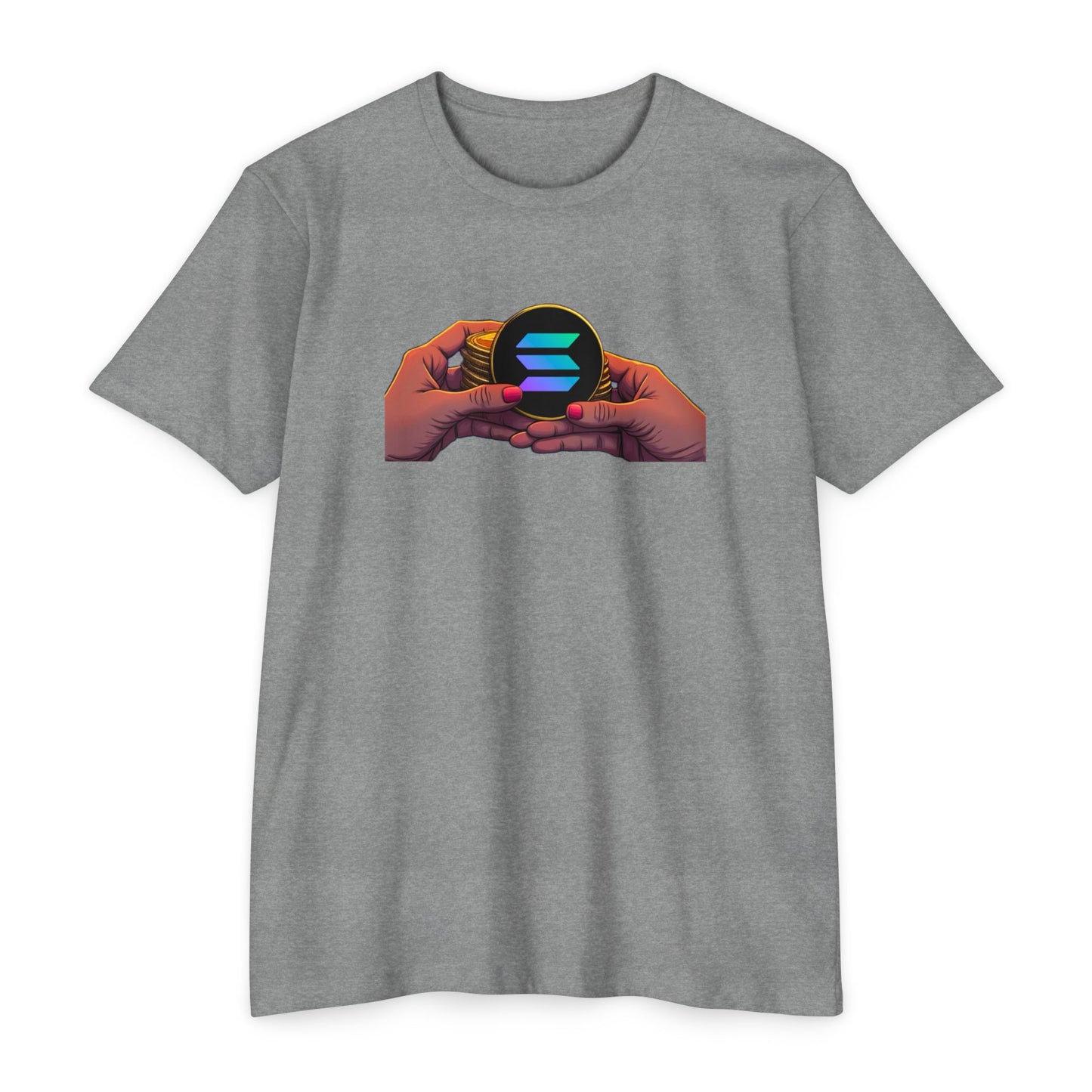Solana Hands Unisex Jersey T-shirt, Graphic Tee, Trendy Apparel, Gift for Him/Her, Casual Wear, Perfect for Tech Lovers