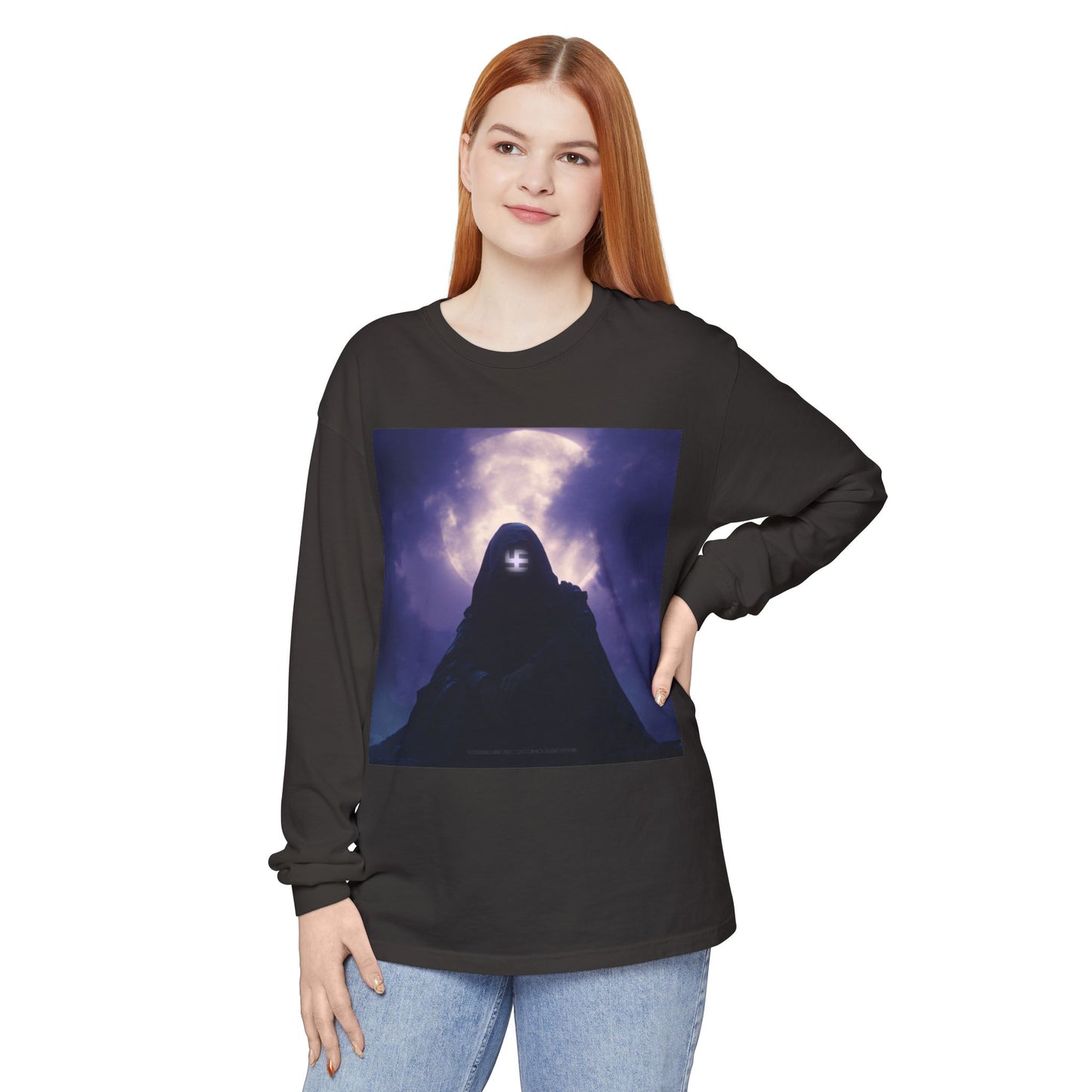 Swasticoin Mystical Mountain Long Sleeve T-Shirt | Unisex Graphic Tee, Trendy Layering Top, Casual Wear, Perfect Gift for Adventurers