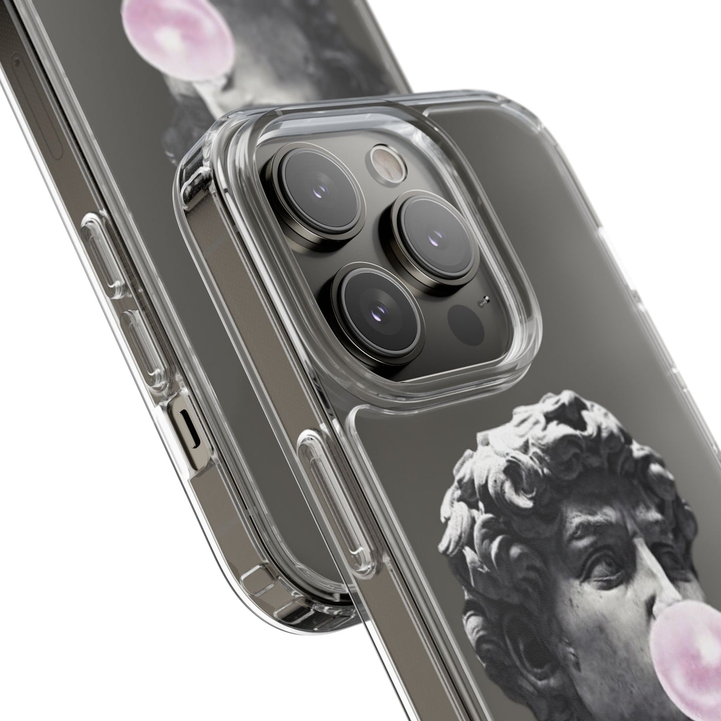 @ye Clear Phone Case with David Statue Design, Modern Phone Accessory for Art Lovers, Unique Gift, Customizable Compatible Soft Case