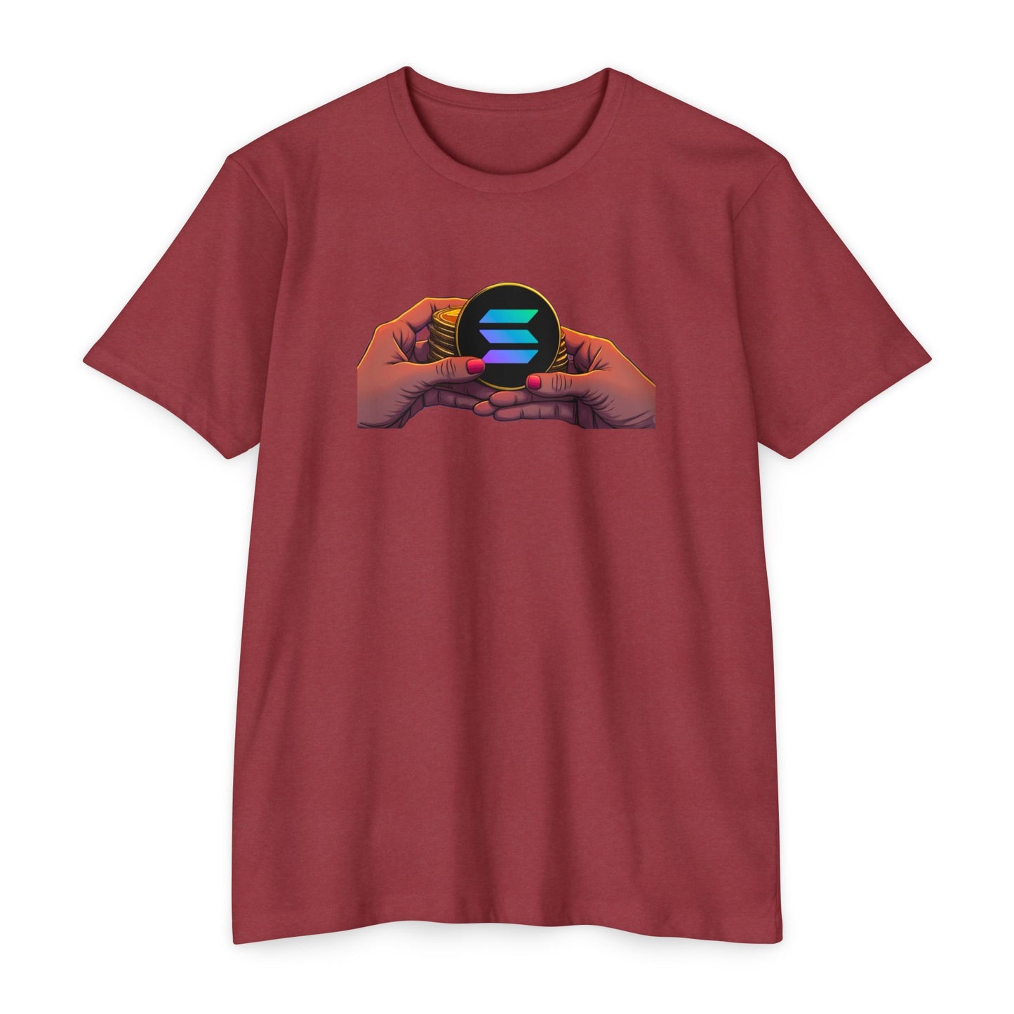 Solana Hands Unisex Jersey T-shirt, Graphic Tee, Trendy Apparel, Gift for Him/Her, Casual Wear, Perfect for Tech Lovers