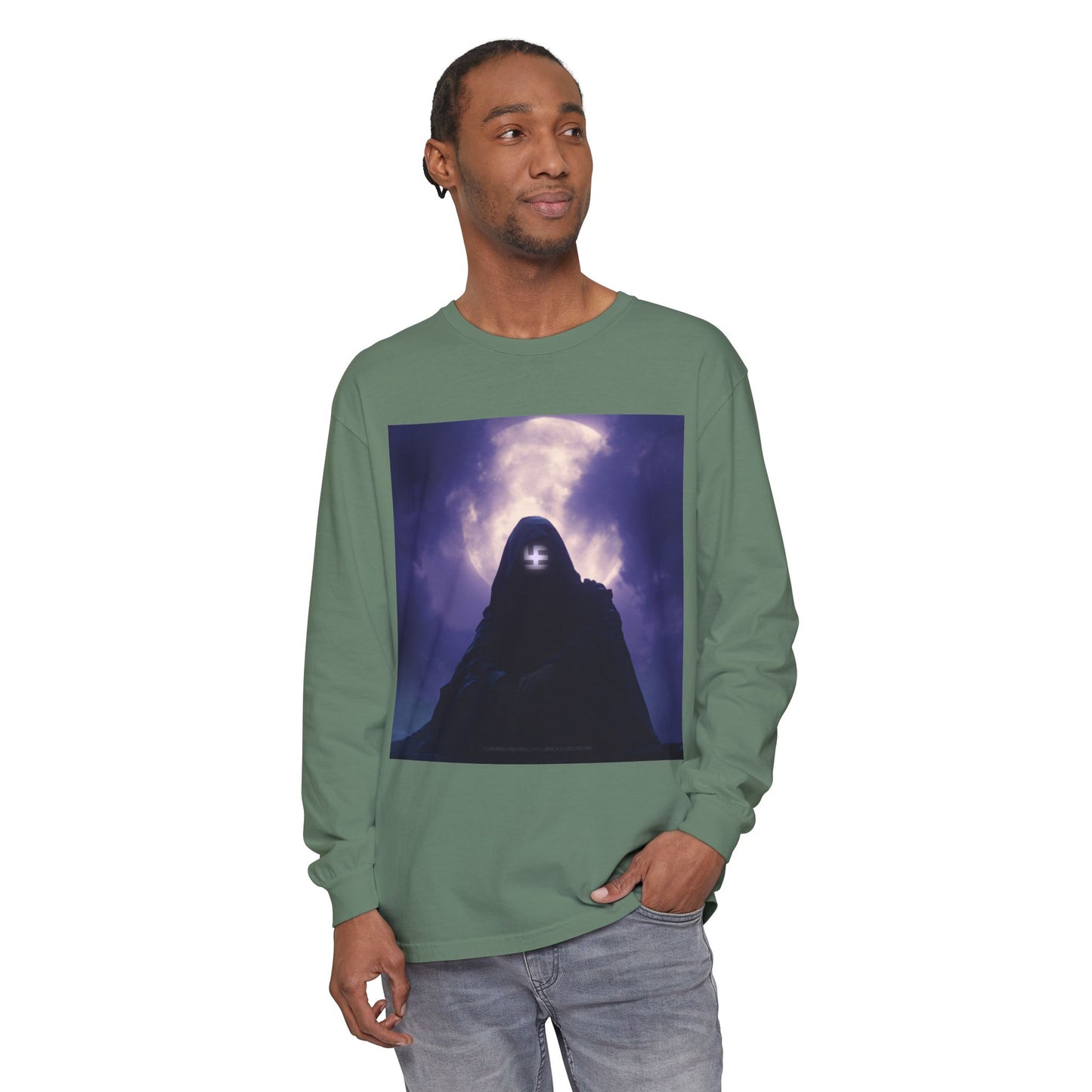Swasticoin Mystical Mountain Long Sleeve T-Shirt | Unisex Graphic Tee, Trendy Layering Top, Casual Wear, Perfect Gift for Adventurers