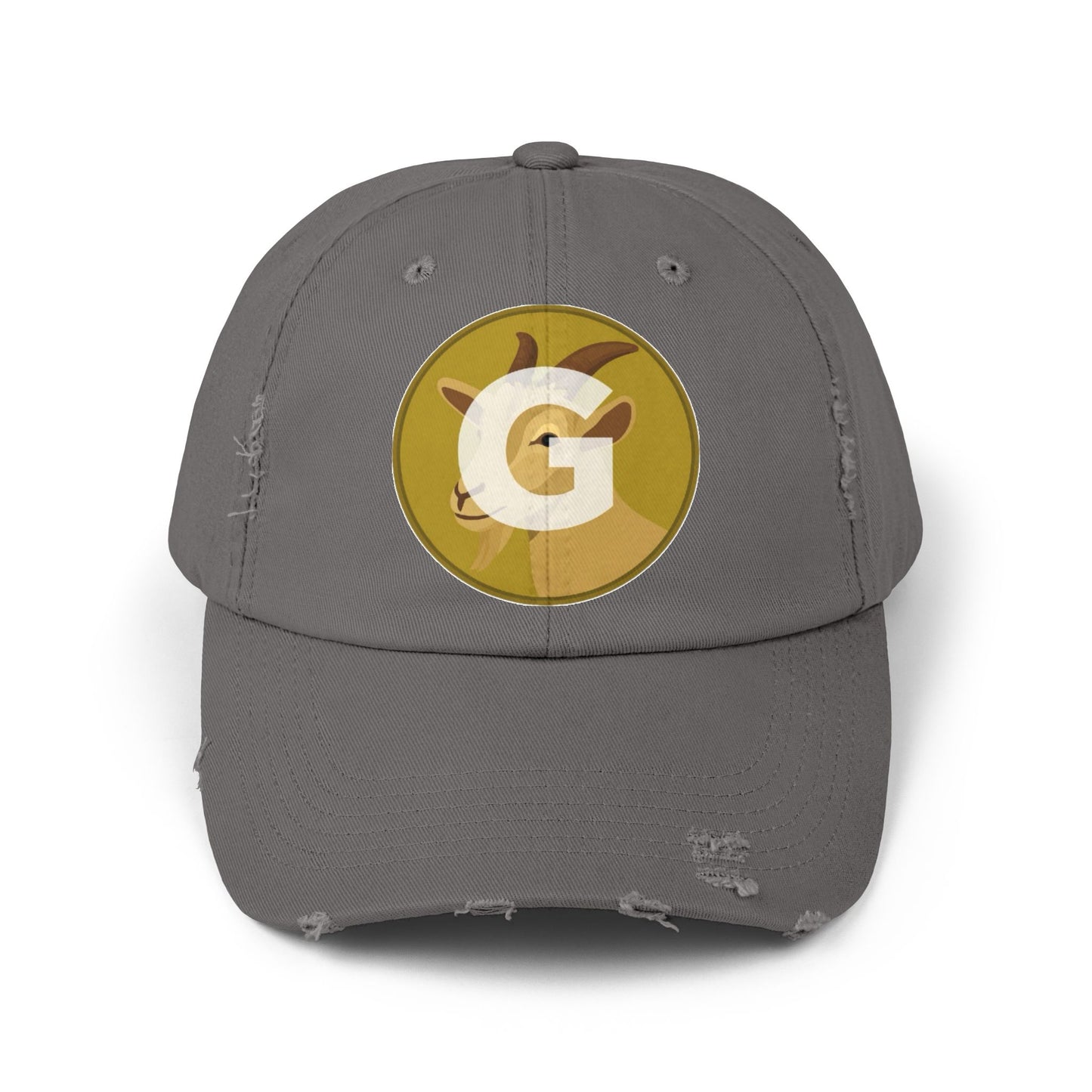 Goat Unisex Distressed Cap with G Logo, Casual Hat, Trendy Apparel, Gift for Him/Her, Summer Accessory, Sportswear