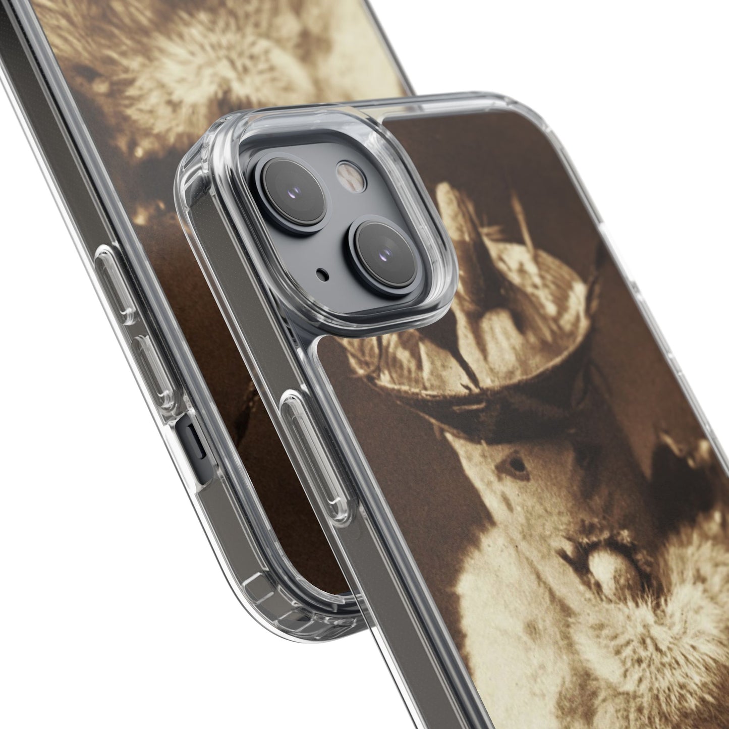 Yei Vintage Cat Photography Phone Case, Clear Cases, Unique Gift for Cat Lovers, Phone Accessory, Stylish Tech Gear, Animal Art