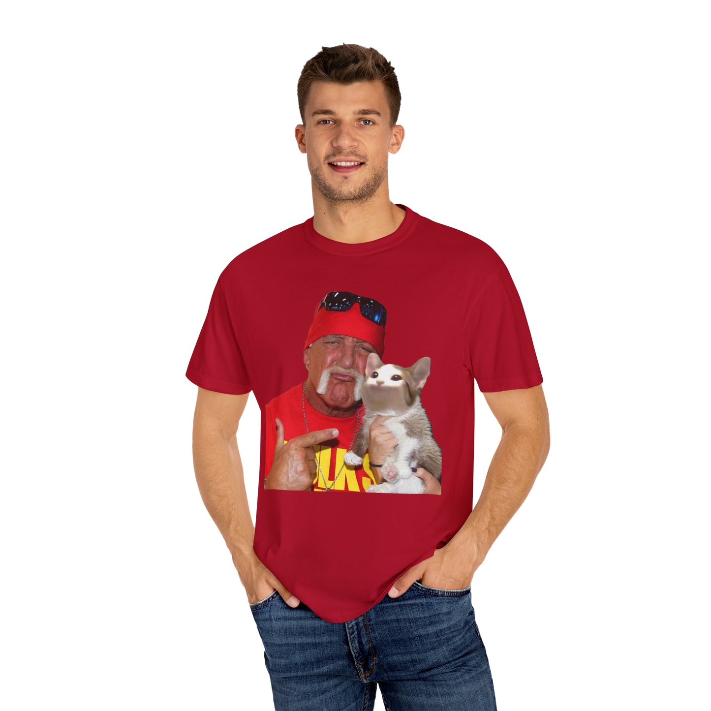 POPCAT Hilarious Unisex T-Shirt: Perfect for Dads, Pet Lovers, Gifts, Funny Apparel, Casual Wear, Cat Lovers